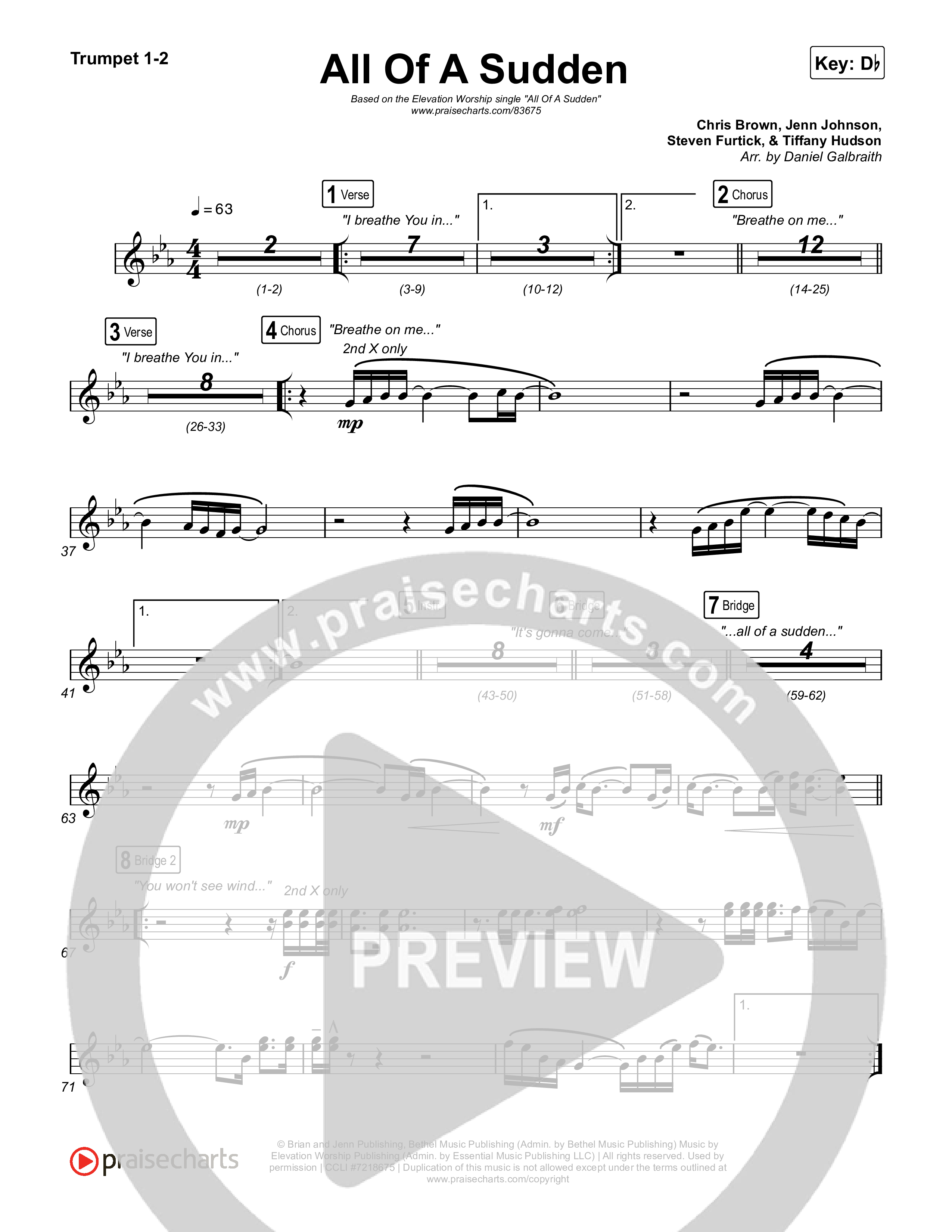 All Of A Sudden Trumpet 1,2 (Elevation Worship / Tiffany Hudson)