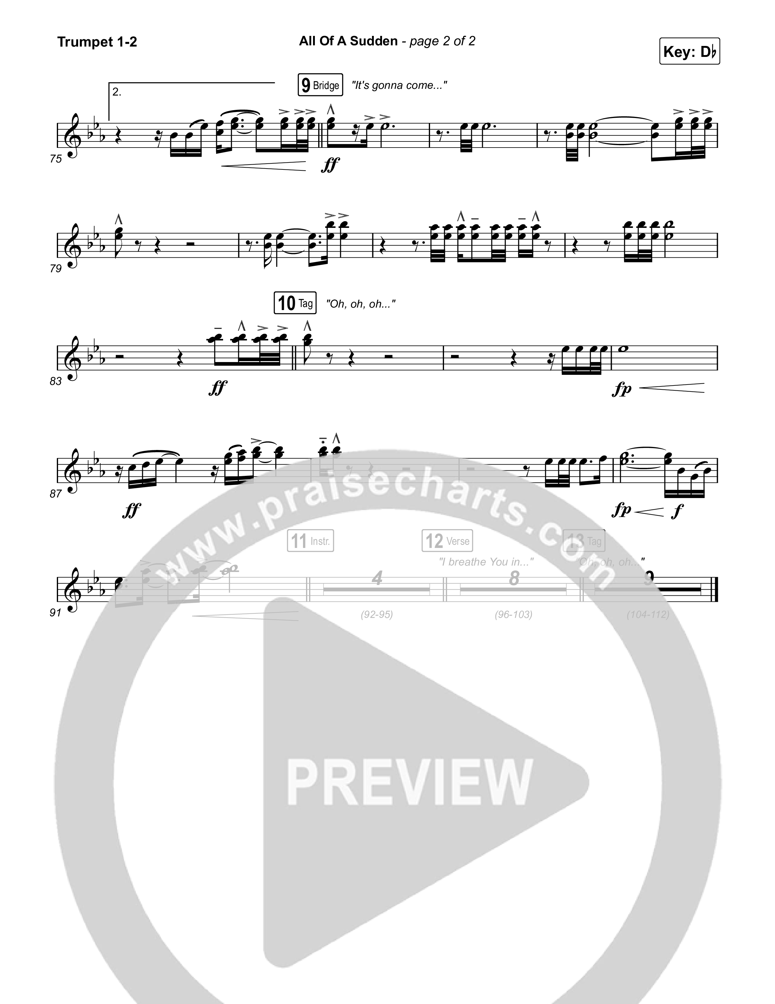 All Of A Sudden Trumpet 1,2 (Elevation Worship / Tiffany Hudson)