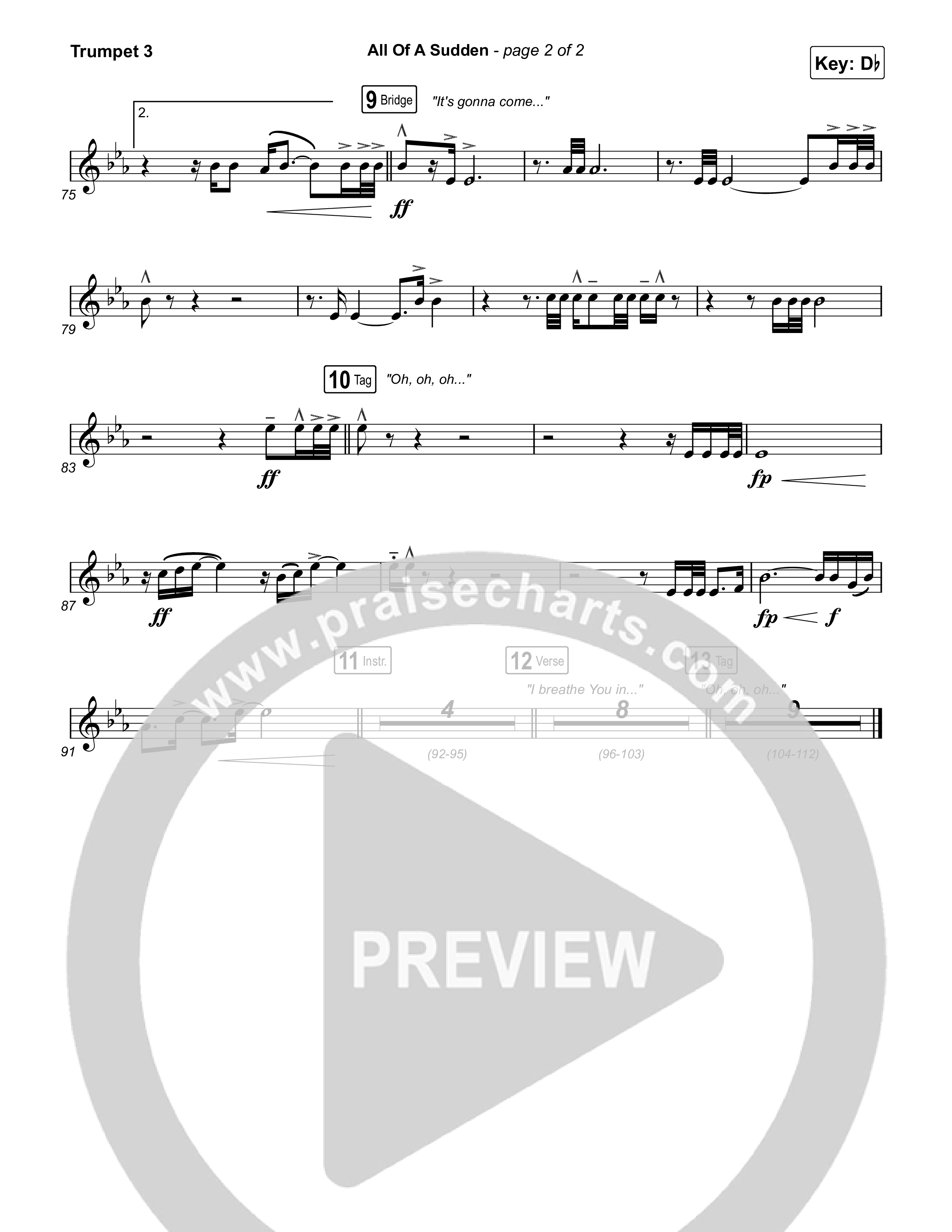 All Of A Sudden Trumpet 3 (Elevation Worship / Tiffany Hudson)