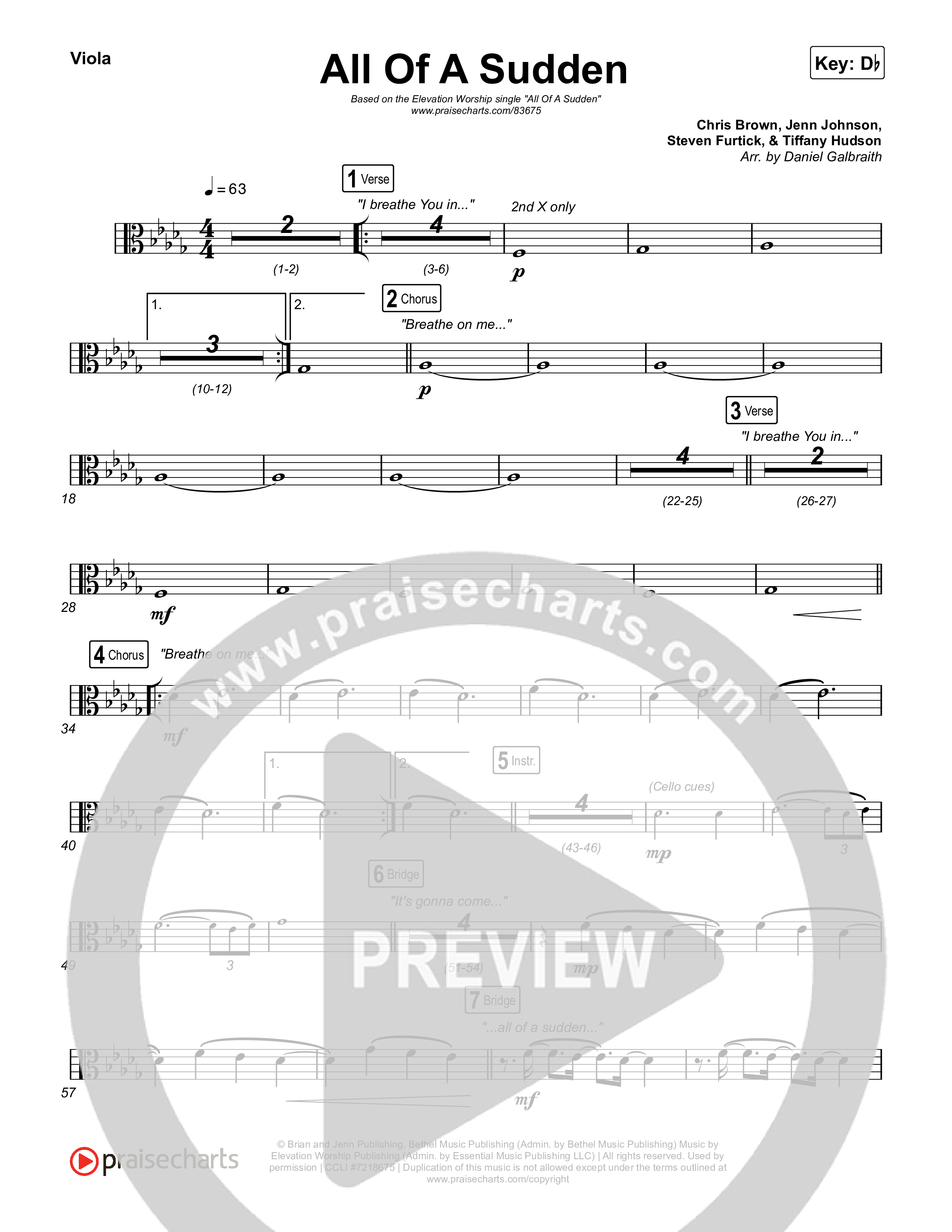 All Of A Sudden Viola (Elevation Worship / Tiffany Hudson)