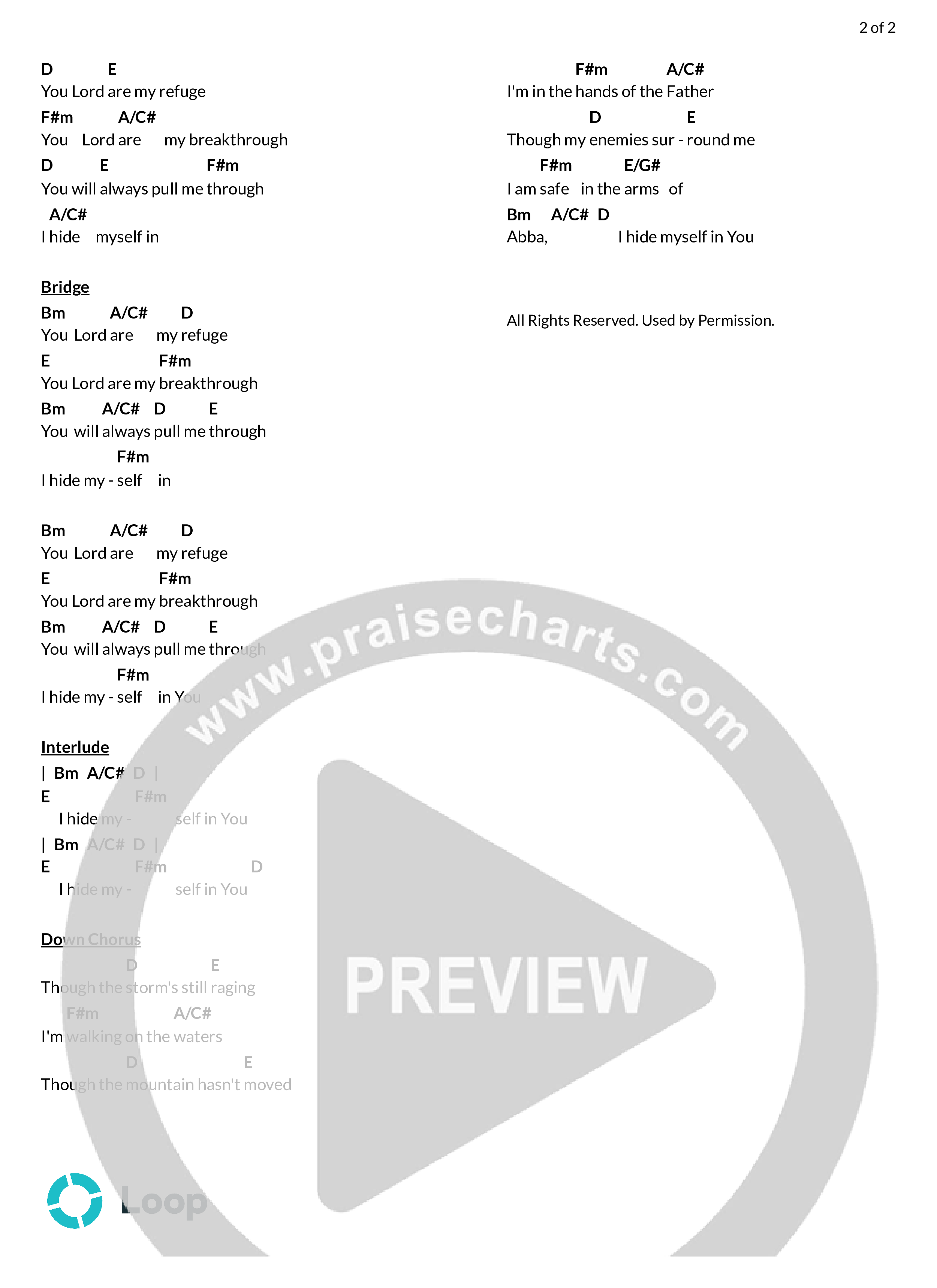 Hide Myself In You (Live) Chord Chart (Worship Innovators)