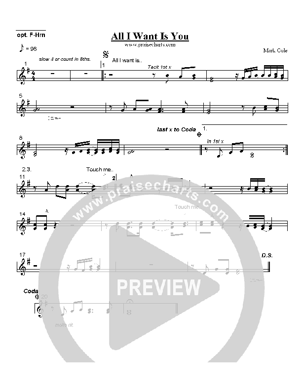 All I Want Is You French Horn (Mark Cole)