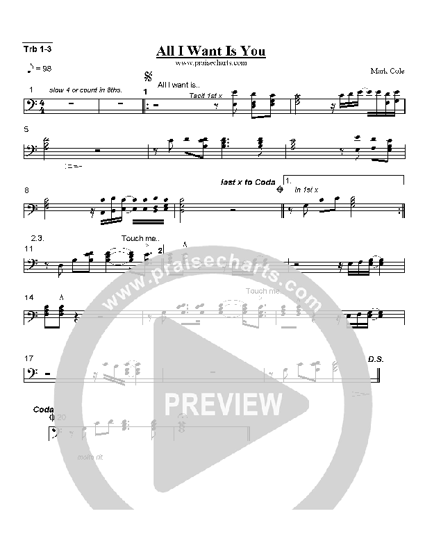 All I Want Is You Trombone 1/2/3 (Mark Cole)