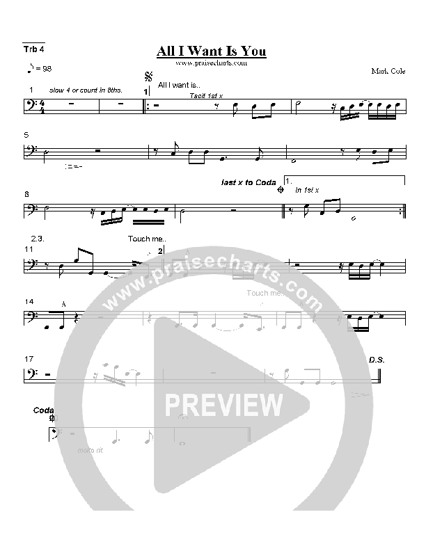 All I Want Is You Trombone 4 (Mark Cole)