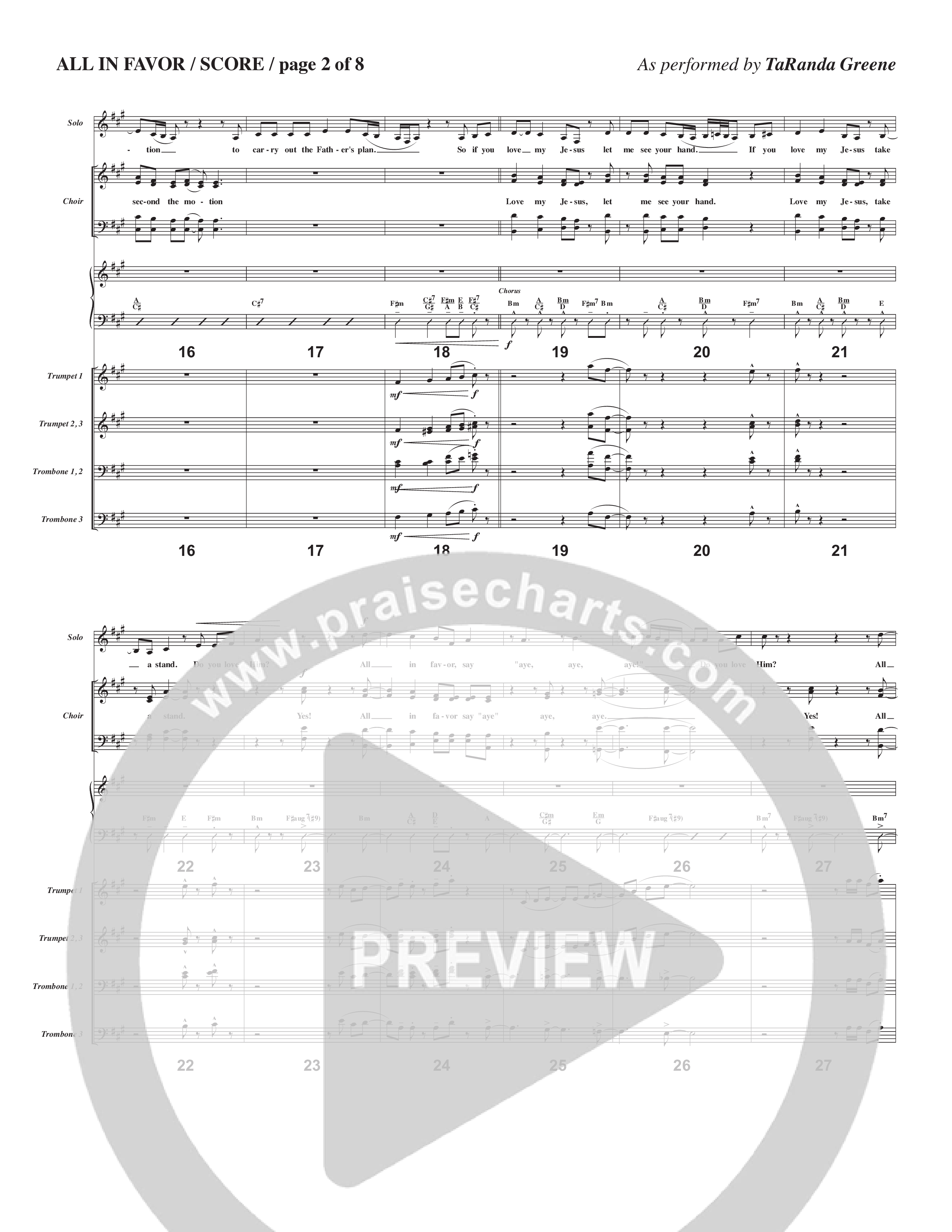 All In Favor (Choral Anthem SATB) Conductor's Score (TaRanda Greene / Arr. Wayne Haun / Arr. Kris Crunk)