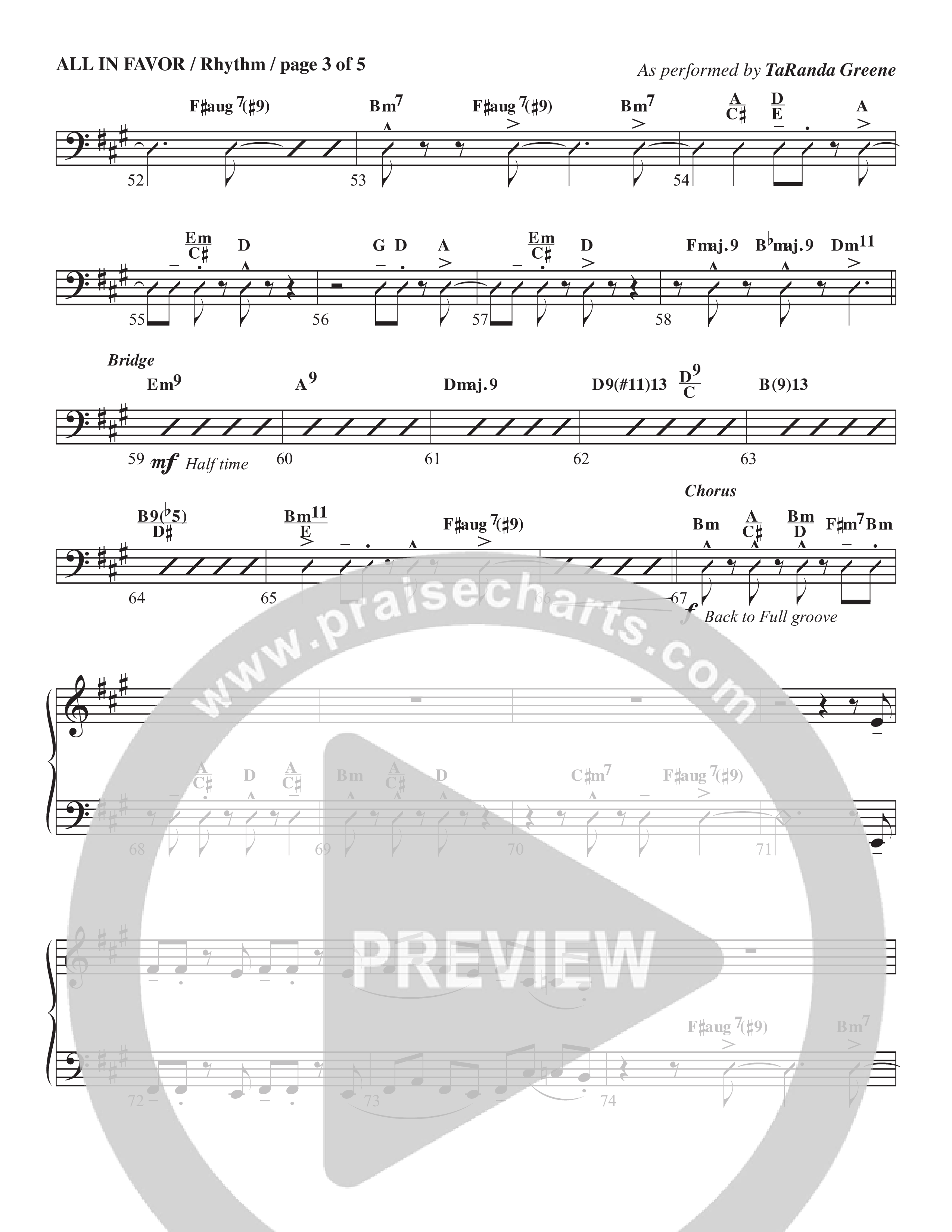 All In Favor (Choral Anthem SATB) Rhythm Chart (TaRanda Greene / Arr. Wayne Haun / Arr. Kris Crunk)