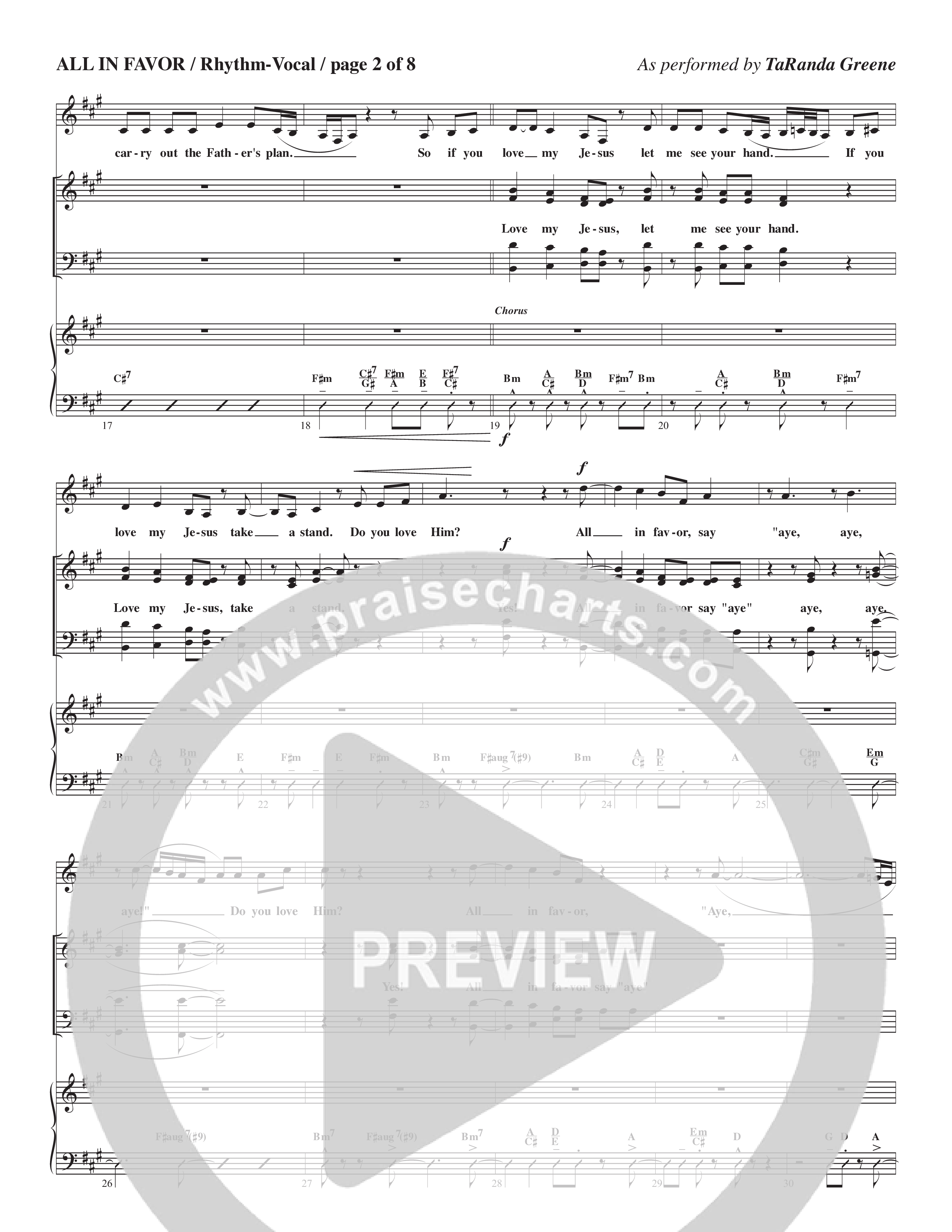 All In Favor (Choral Anthem SATB) Rhythm/Vocal (TaRanda Greene / Arr. Wayne Haun / Arr. Kris Crunk)