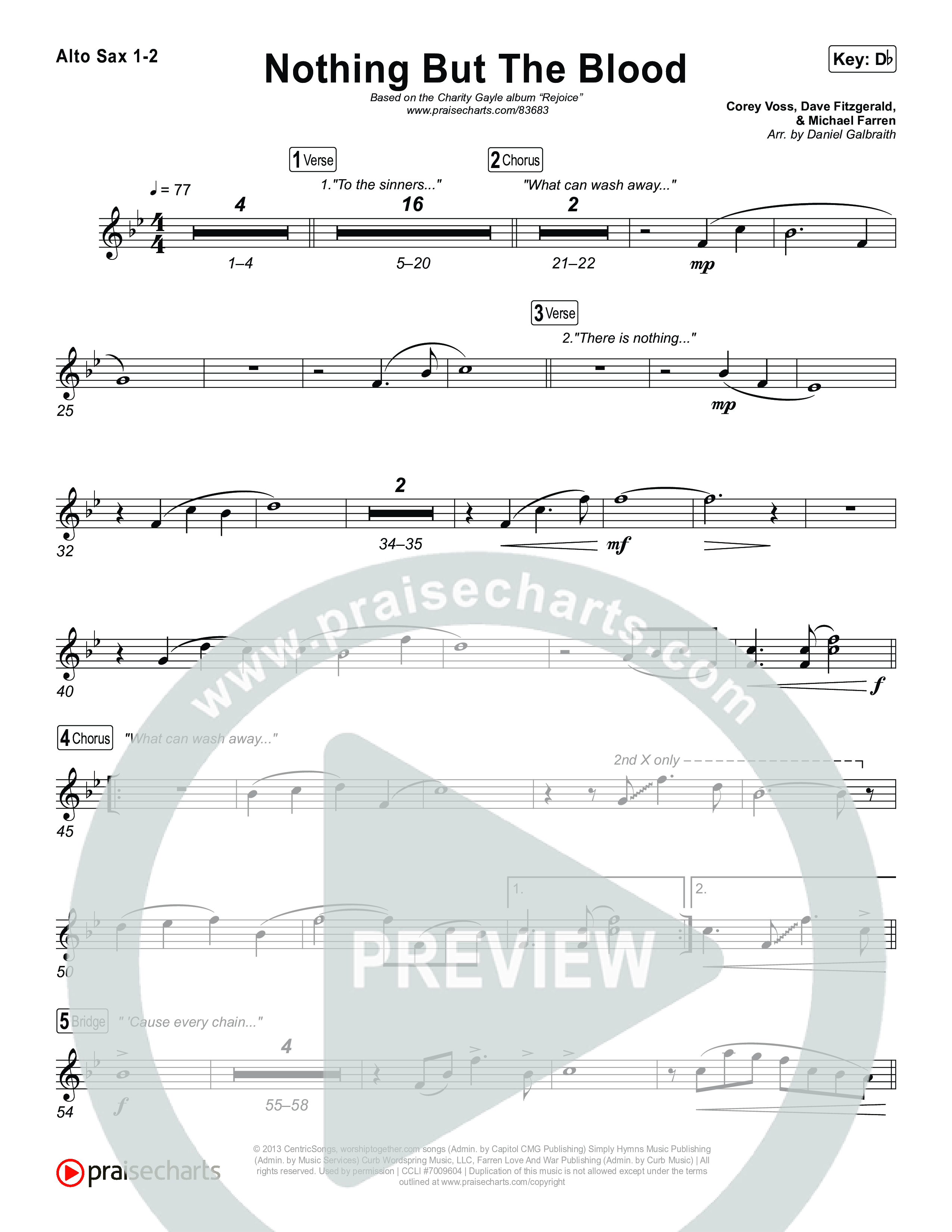 Nothing But The Blood Alto Sax 1/2 (Charity Gayle)