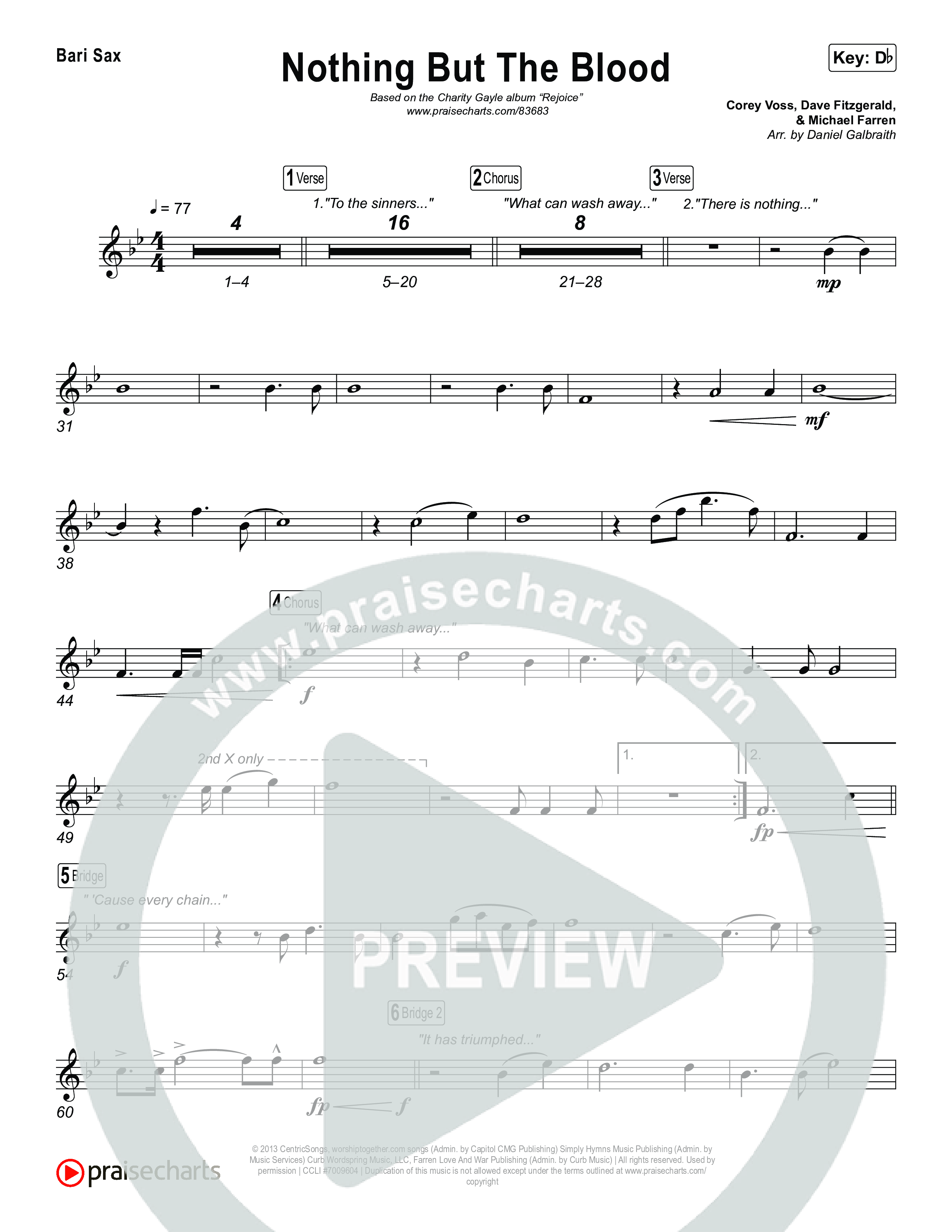 Nothing But The Blood Bari Sax (Charity Gayle)