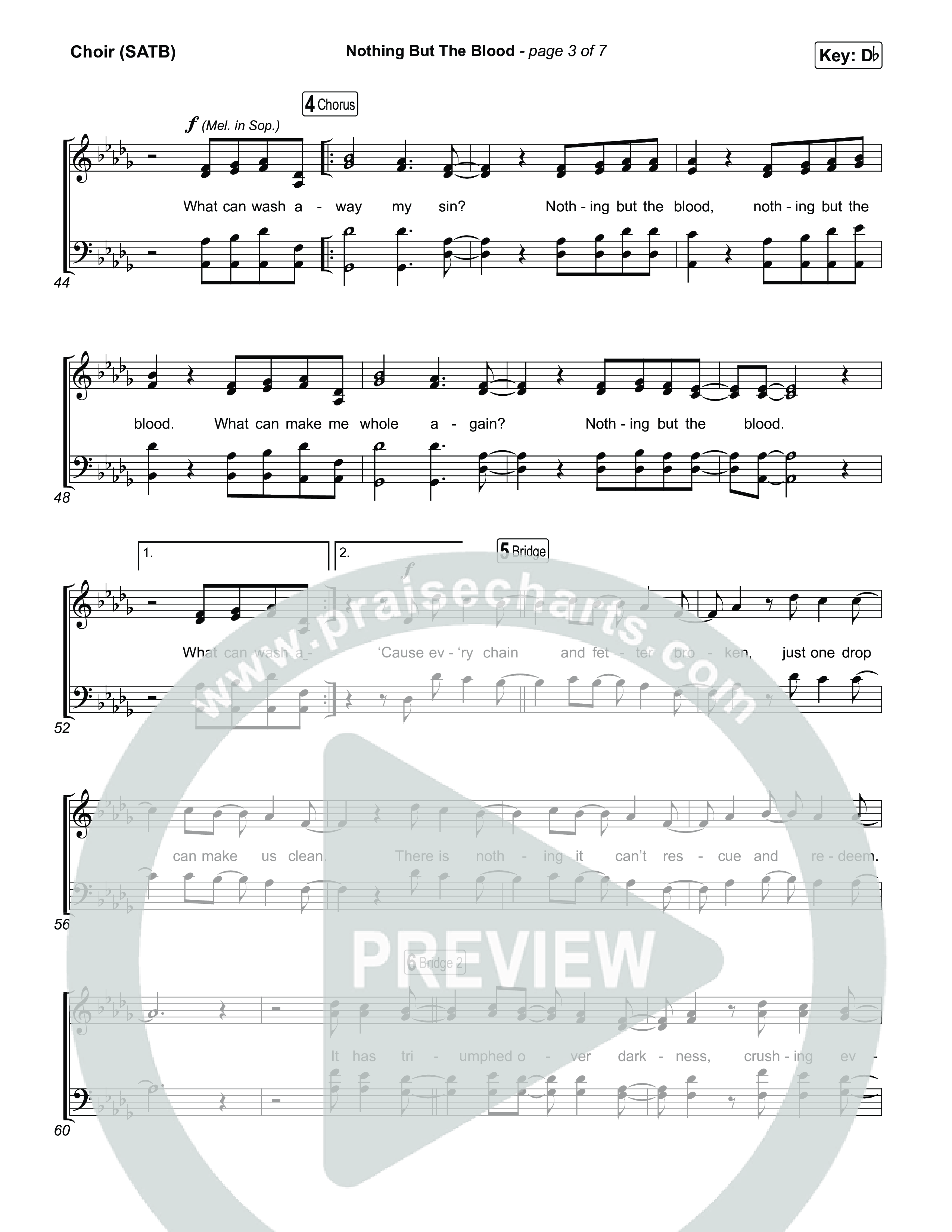 Nothing But The Blood Vocal Sheet (SATB) (Charity Gayle)