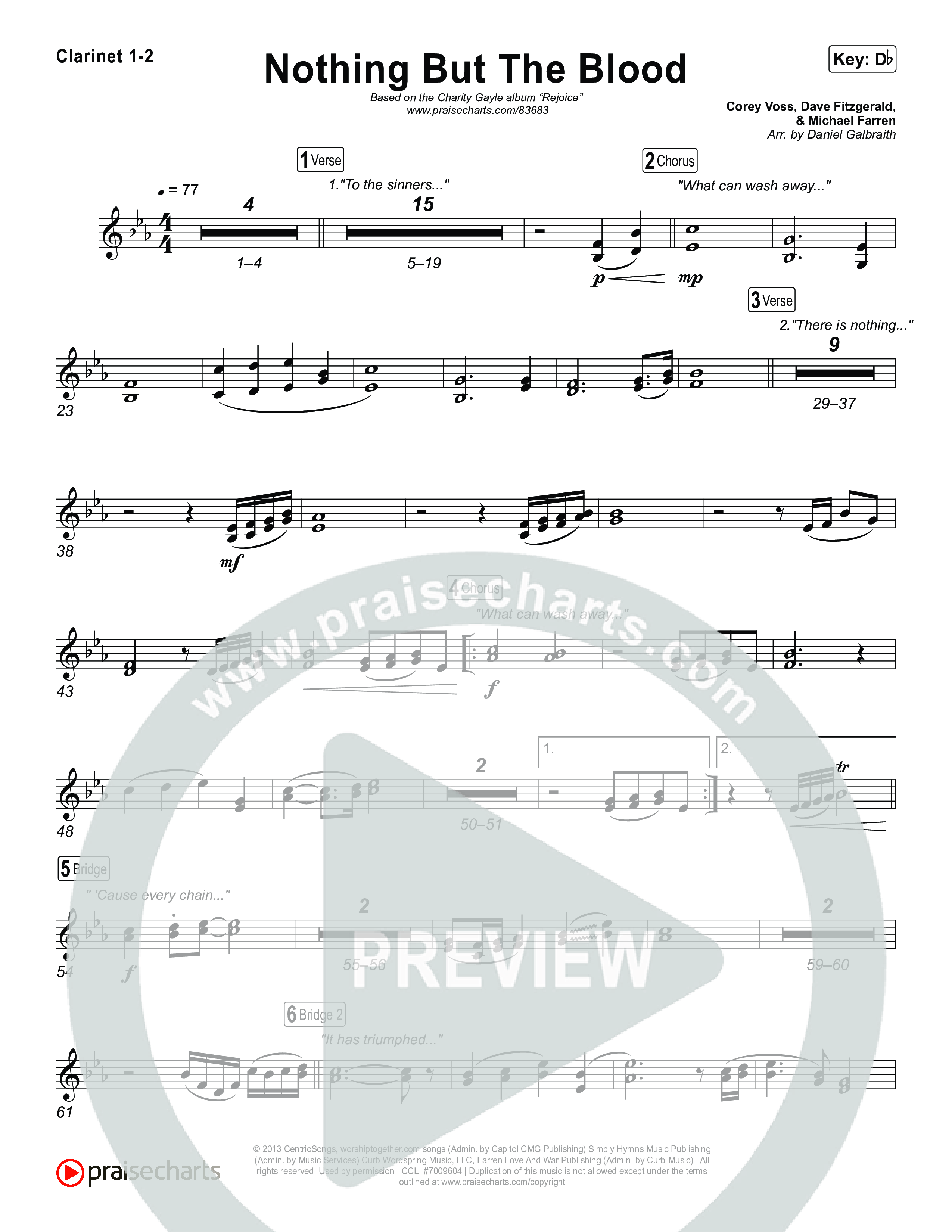 Nothing But The Blood Clarinet 1/2 (Charity Gayle)