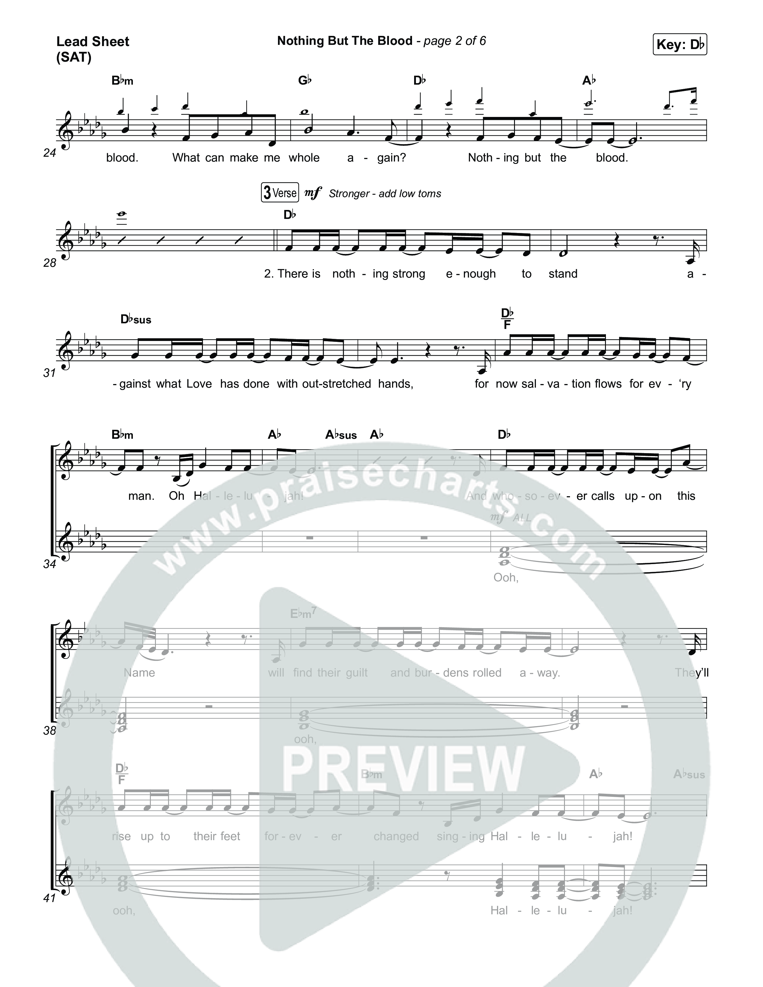 Nothing But The Blood Lead Sheet (SAT) (Charity Gayle)