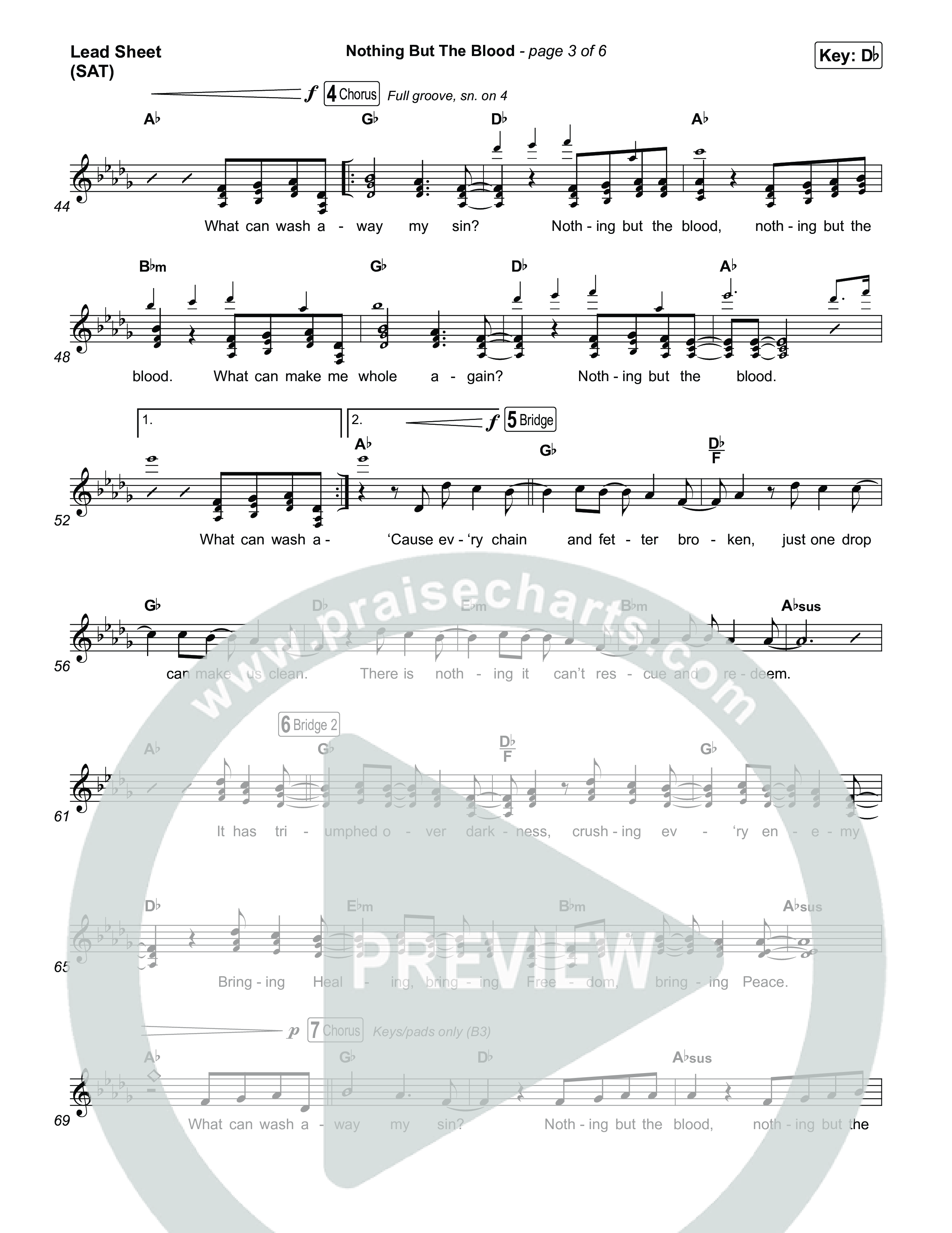 Nothing But The Blood Lead Sheet (SAT) (Charity Gayle)