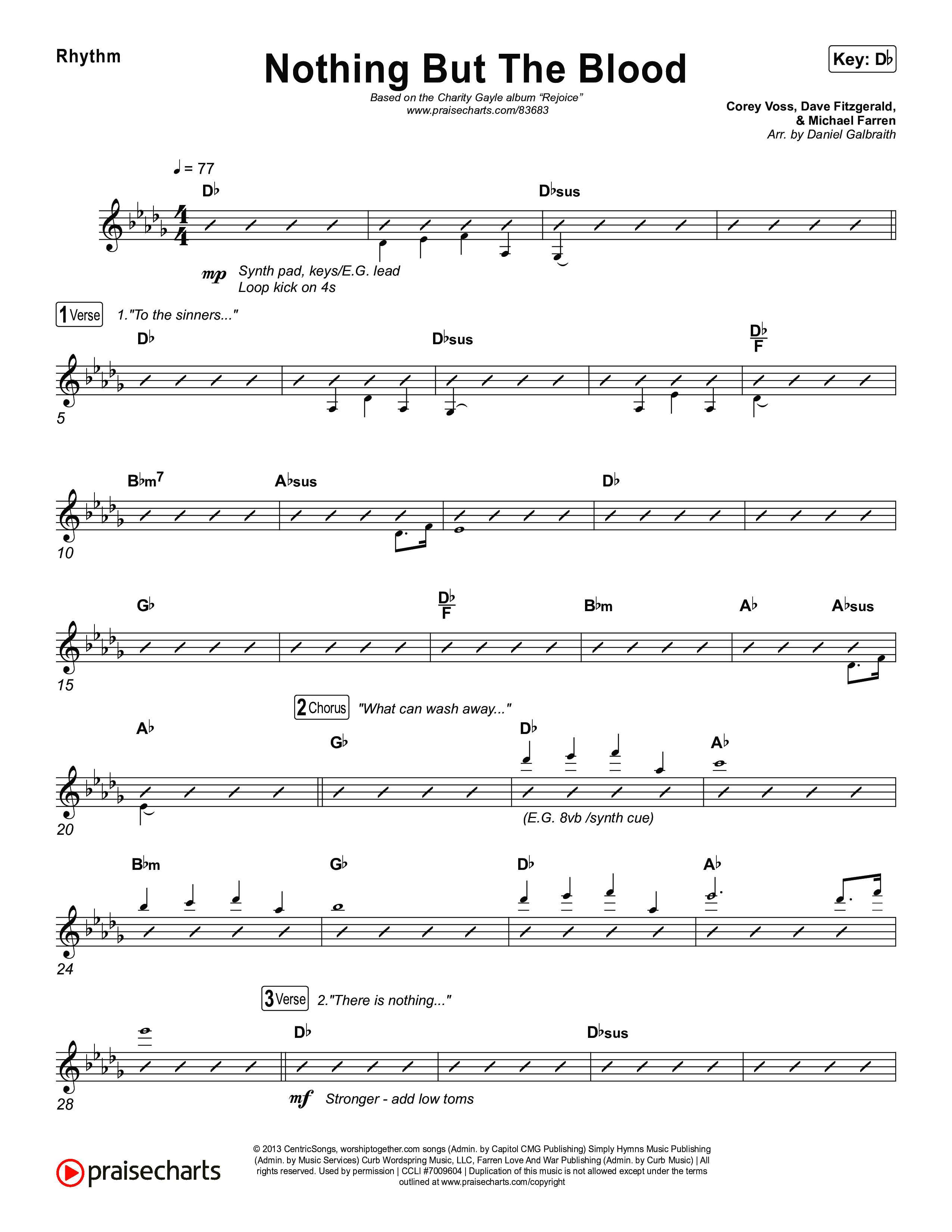 Nothing But The Blood Rhythm Chart (Charity Gayle)