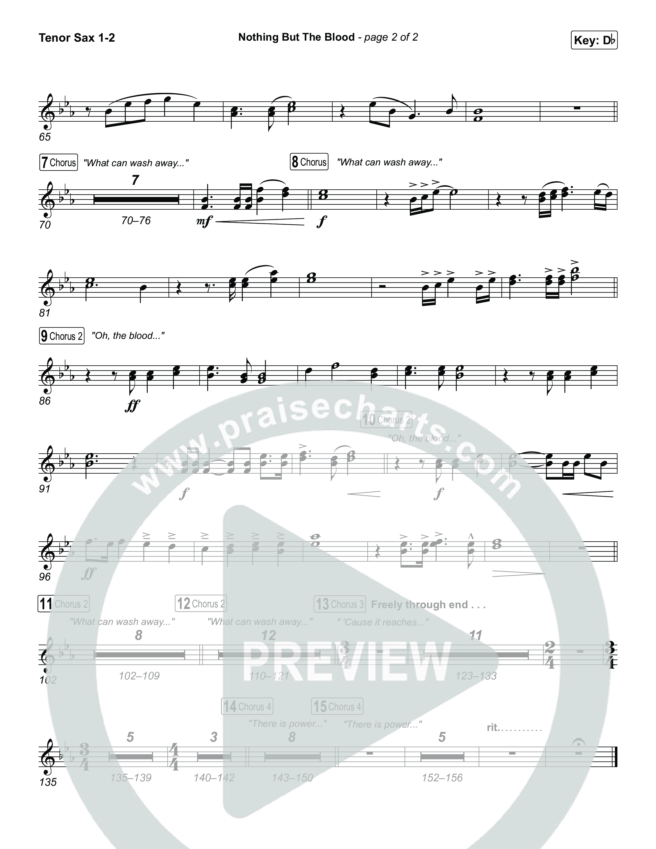 Nothing But The Blood Tenor Sax 1/2 (Charity Gayle)