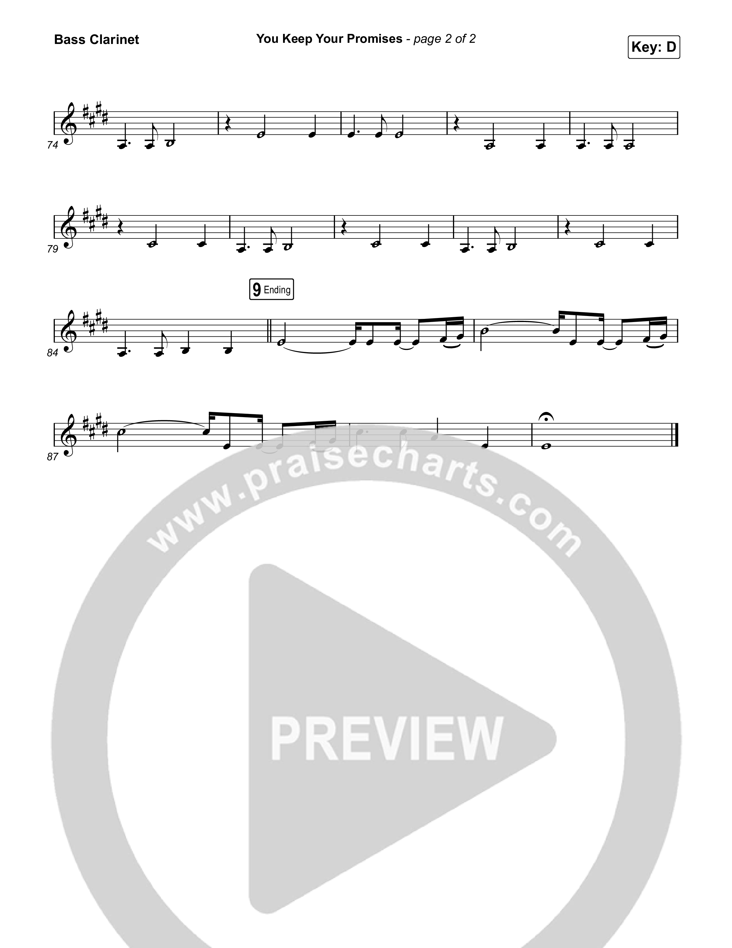 You Keep Your Promises Bass Clarinet (Charity Gayle)