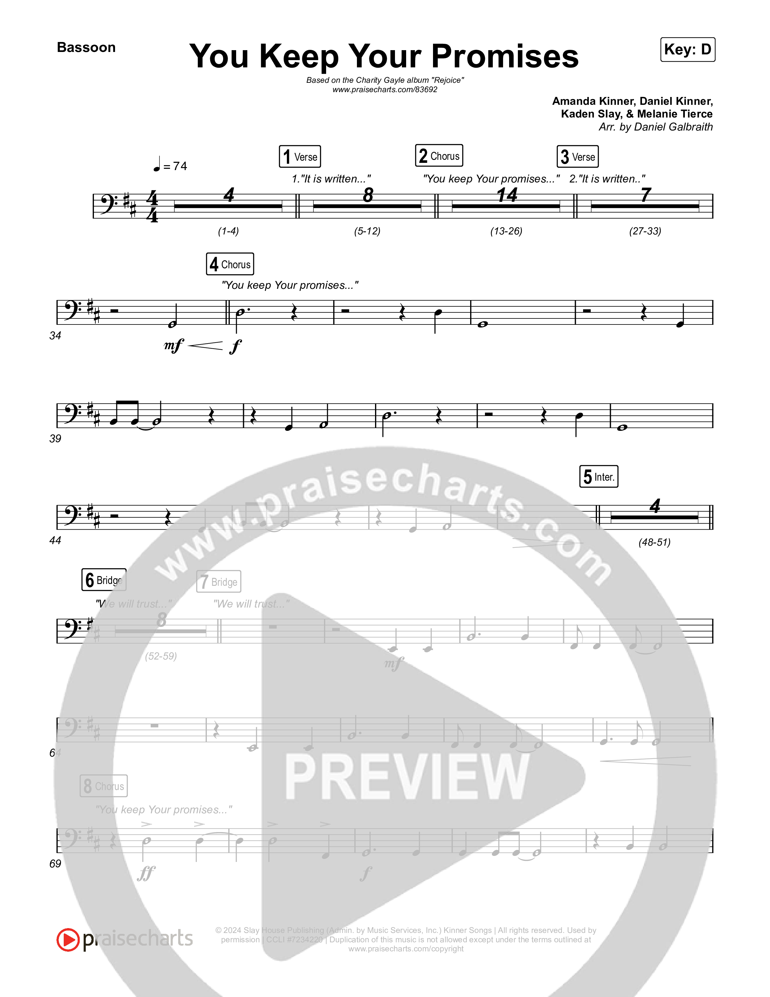 You Keep Your Promises Bassoon (Charity Gayle)