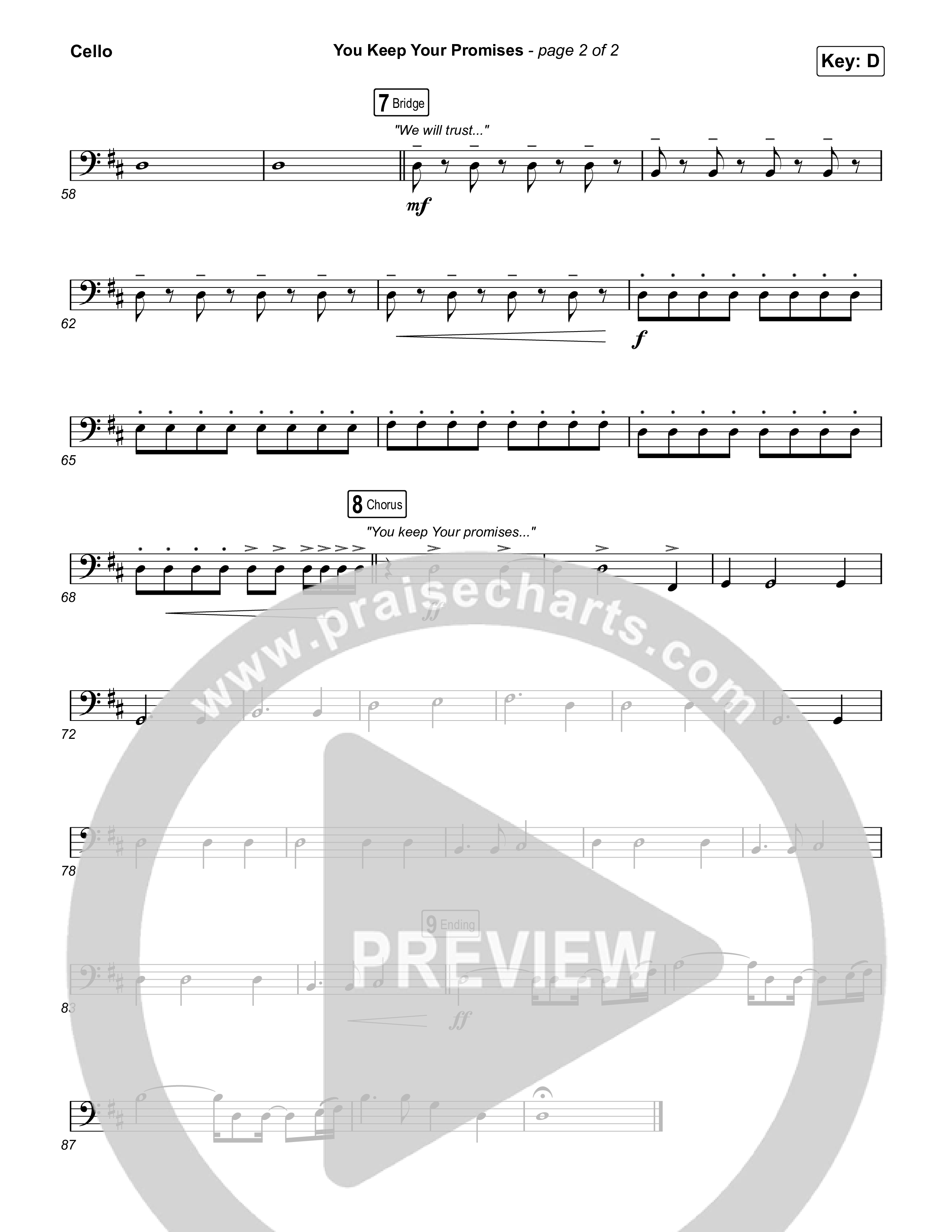 You Keep Your Promises Cello (Charity Gayle)