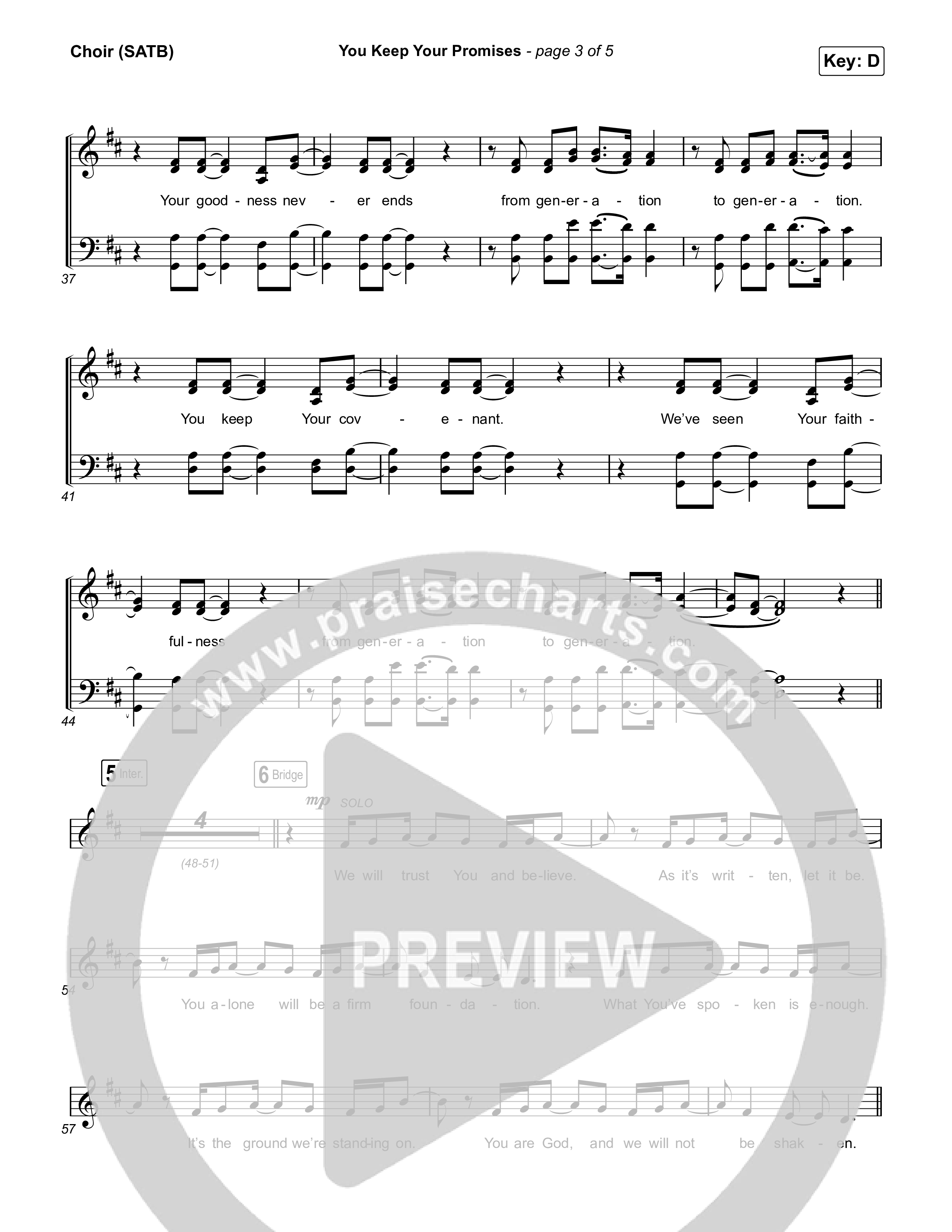 You Keep Your Promises Choir Sheet (SATB) (Charity Gayle)