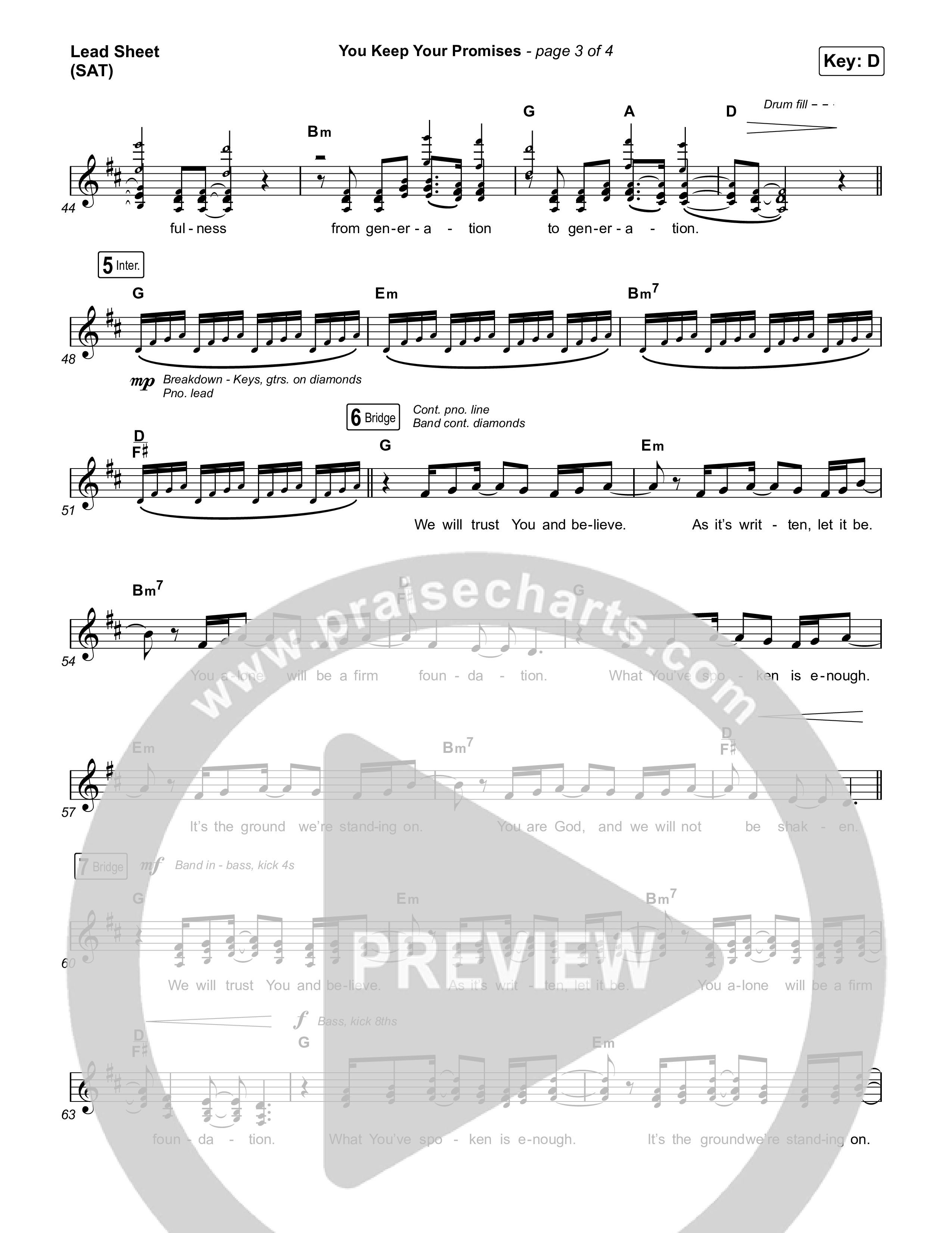 You Keep Your Promises Lead Sheet (SAT) (Charity Gayle)