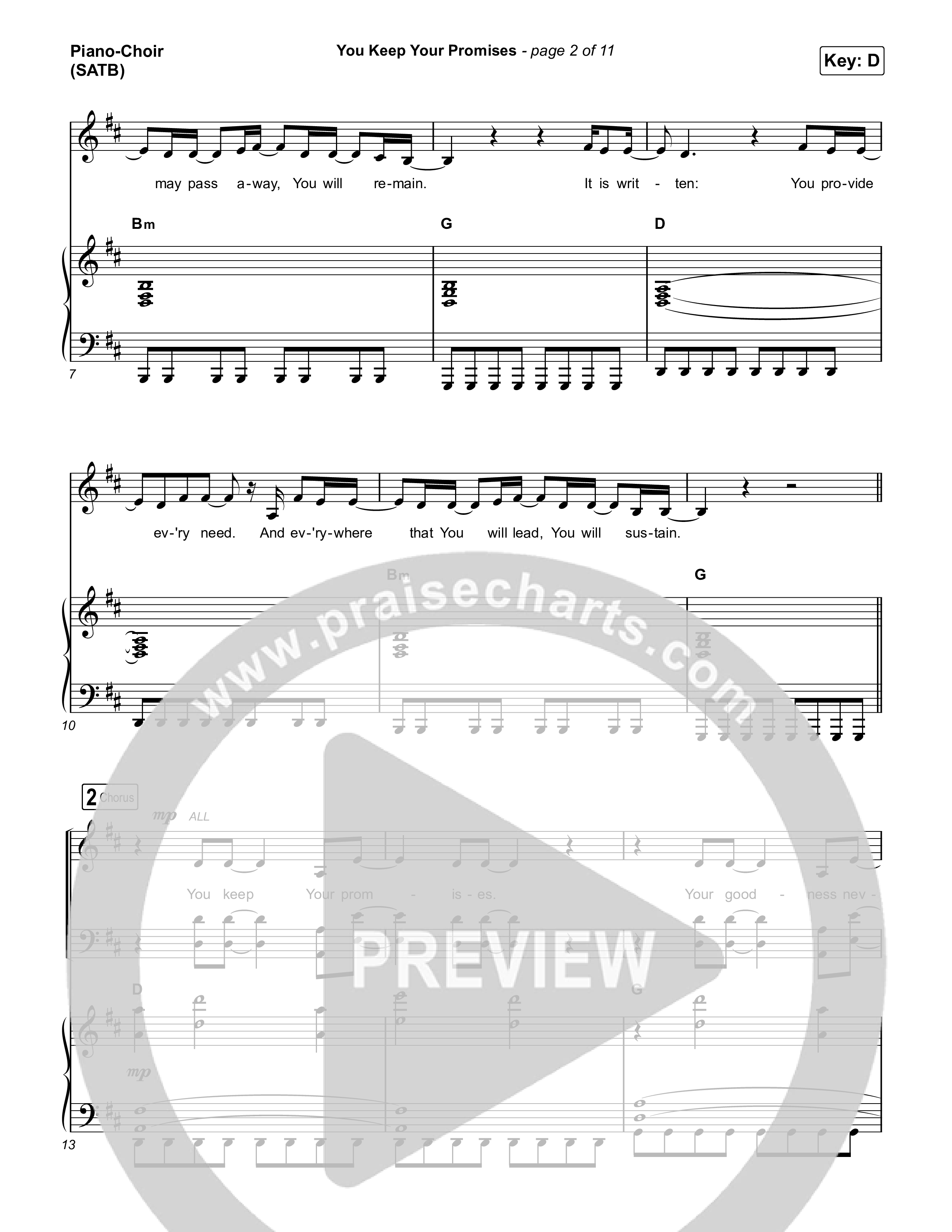 You Keep Your Promises Piano/Vocal (SATB) (Charity Gayle)