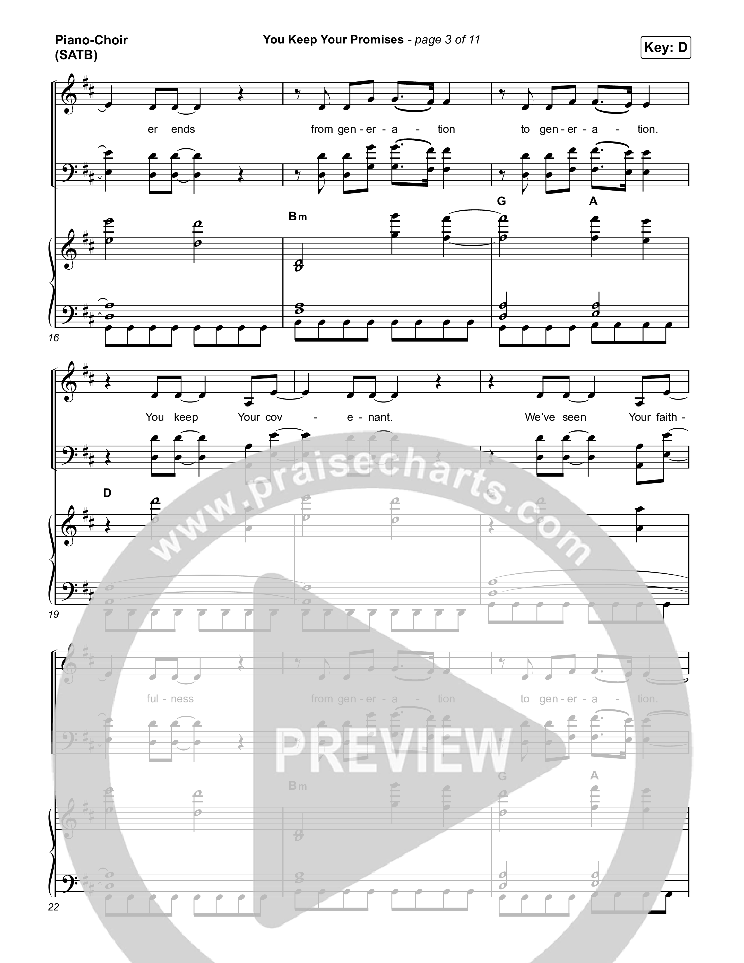 You Keep Your Promises Piano/Vocal (SATB) (Charity Gayle)