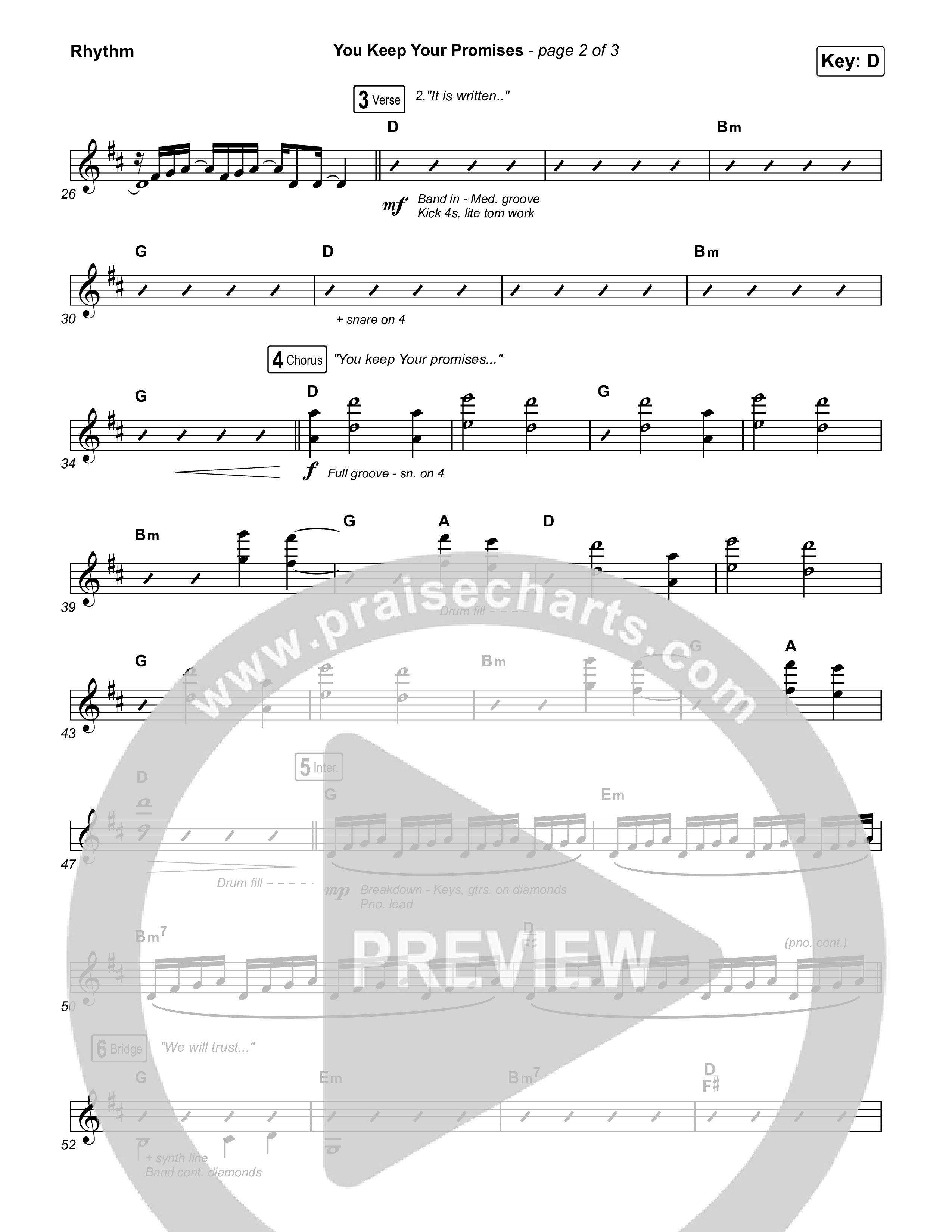 You Keep Your Promises Rhythm Chart (Charity Gayle)