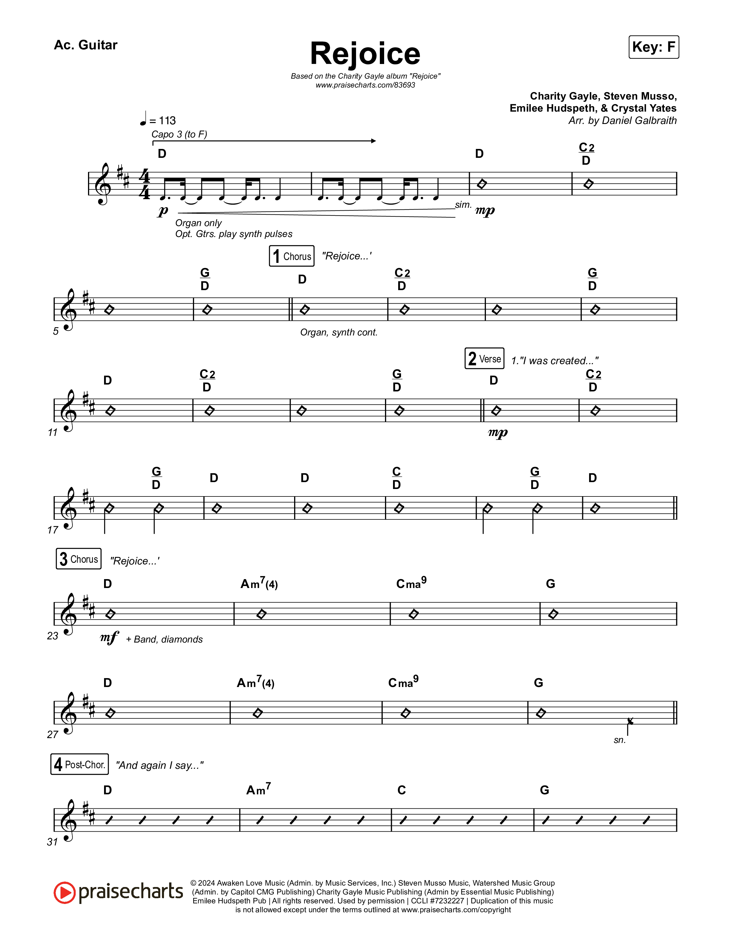 Rejoice Acoustic Guitar (Charity Gayle)