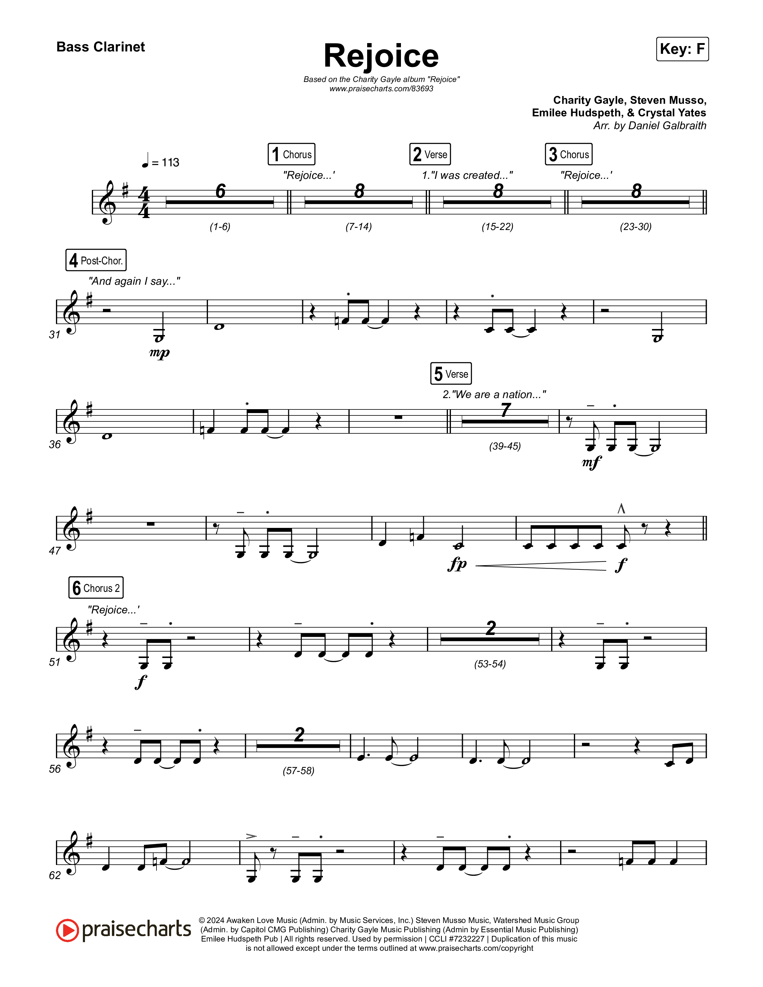 Rejoice Bass Clarinet (Charity Gayle)