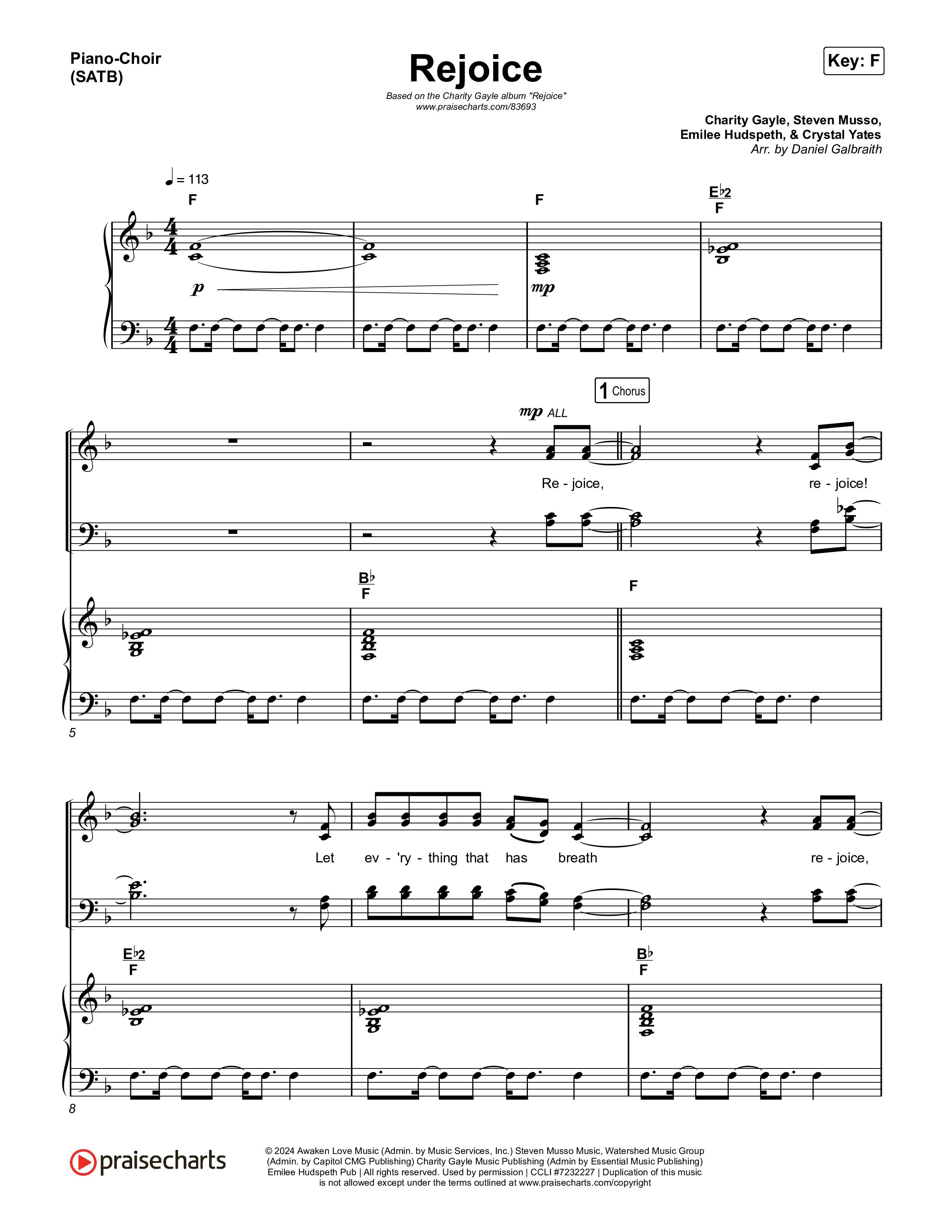 Rejoice Piano/Vocal (SATB) (Charity Gayle)
