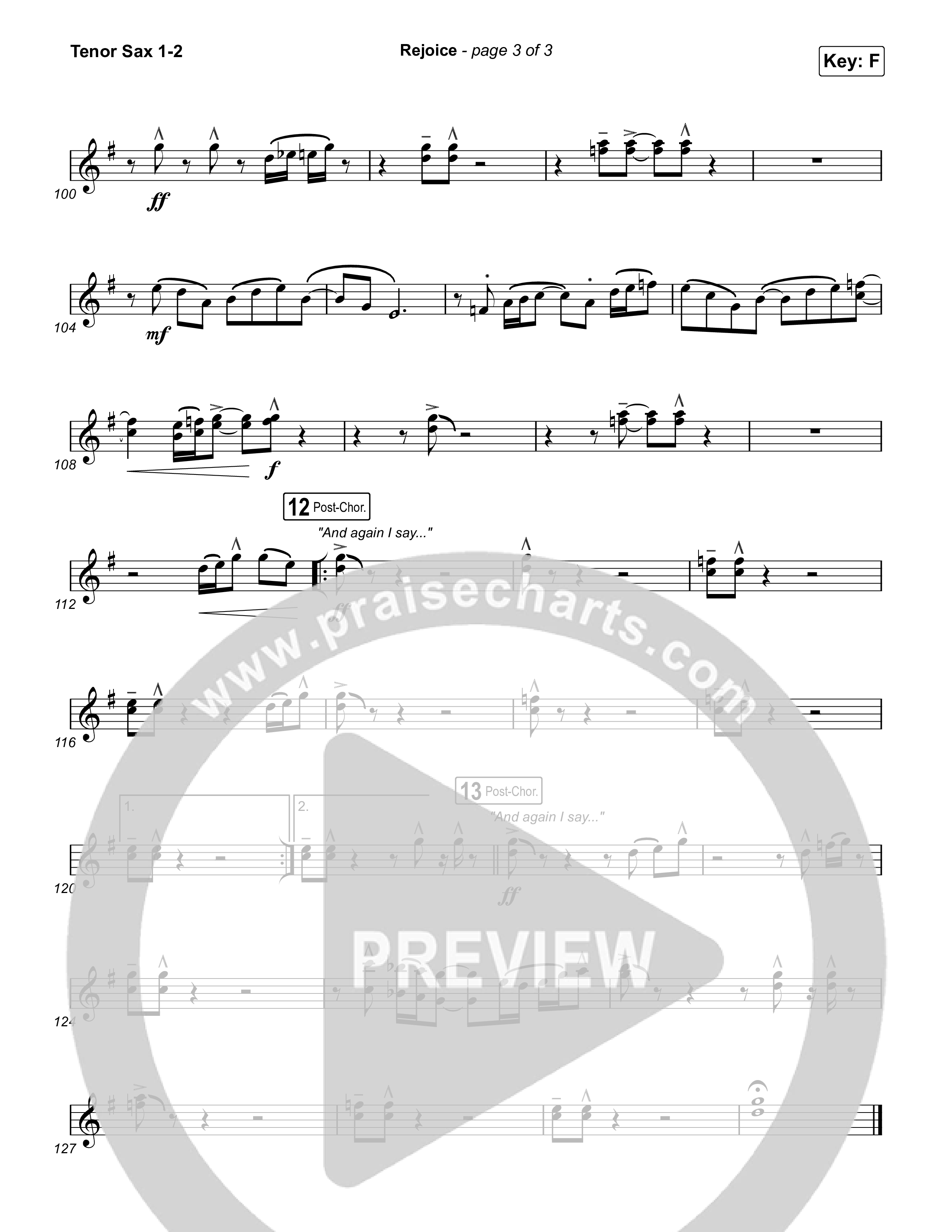 Rejoice Tenor Sax 1,2 (Charity Gayle)