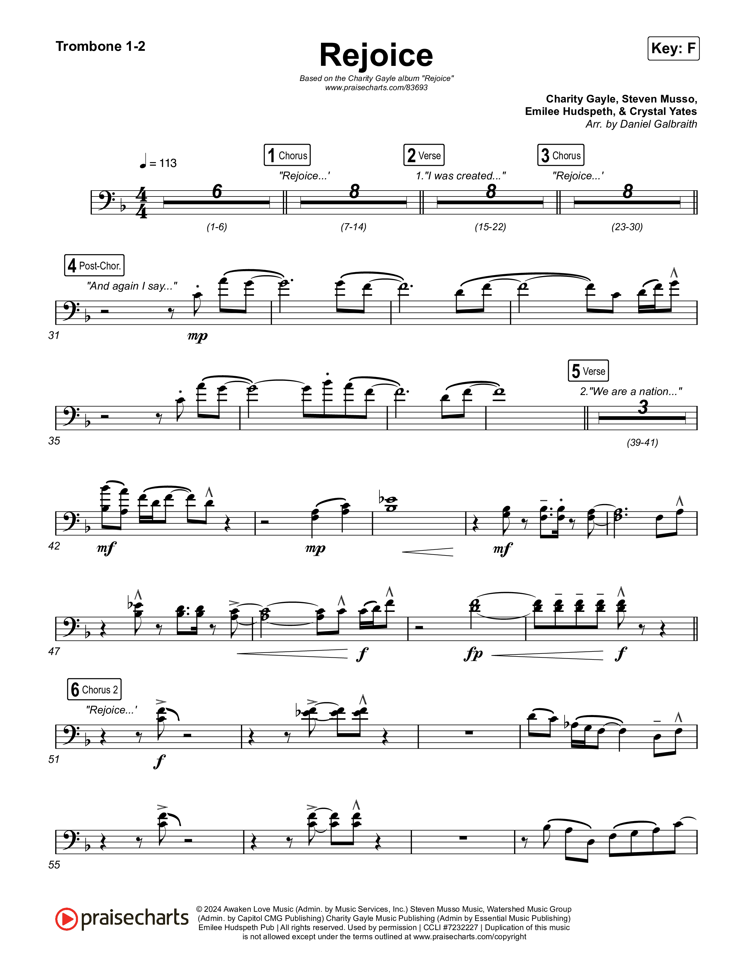Rejoice Trombone 1,2 (Charity Gayle)