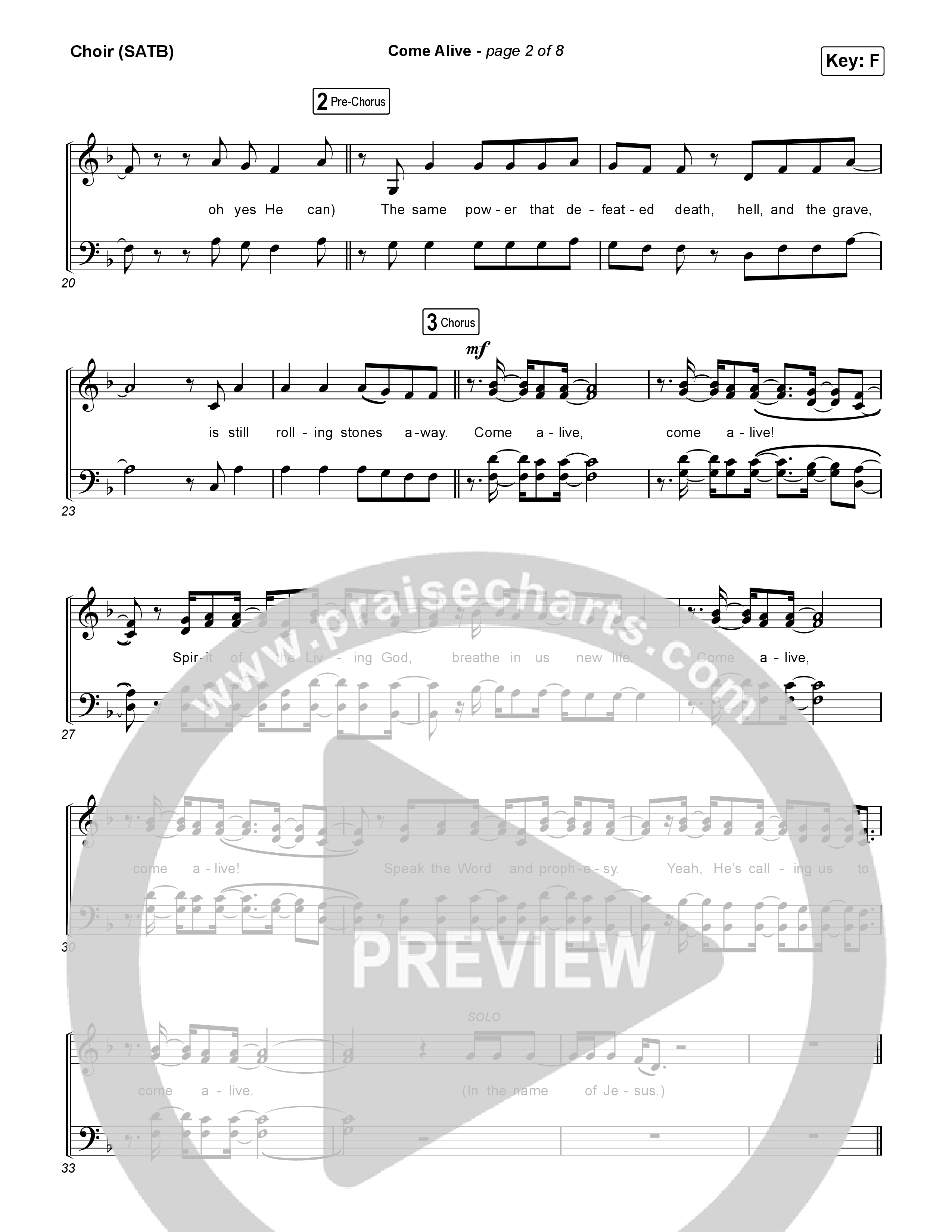 Come Alive Choir Sheet (SATB) (Charity Gayle)