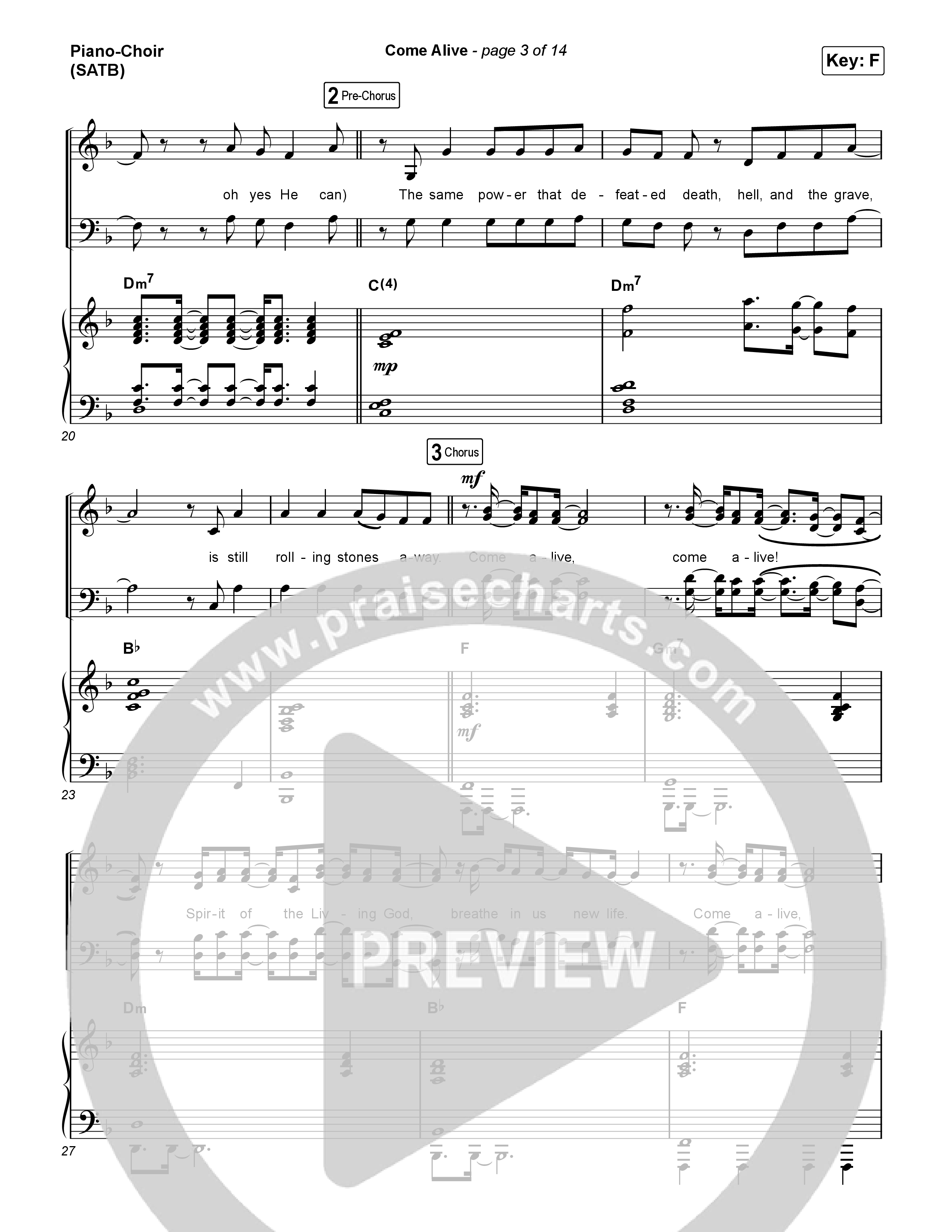 Come Alive Piano/Vocal (SATB) (Charity Gayle)