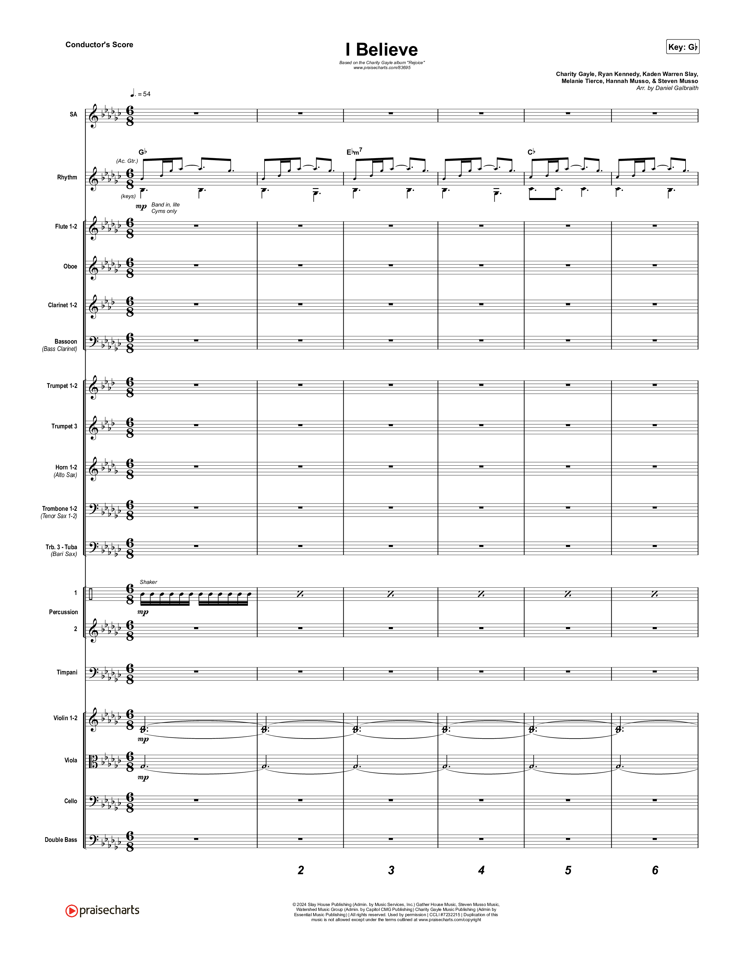 I Believe Conductor's Score (Charity Gayle)