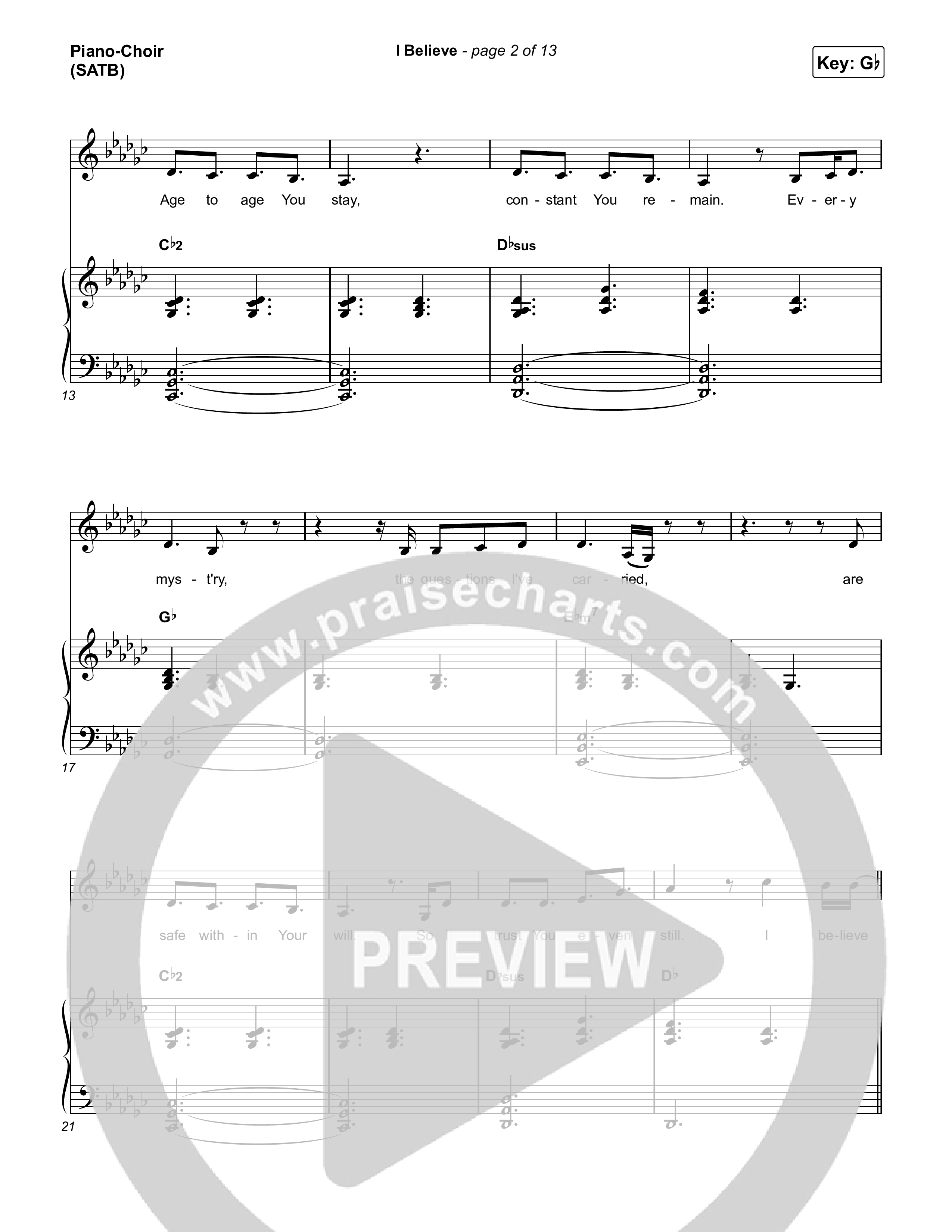 I Believe Piano/Vocal (SATB) (Charity Gayle)