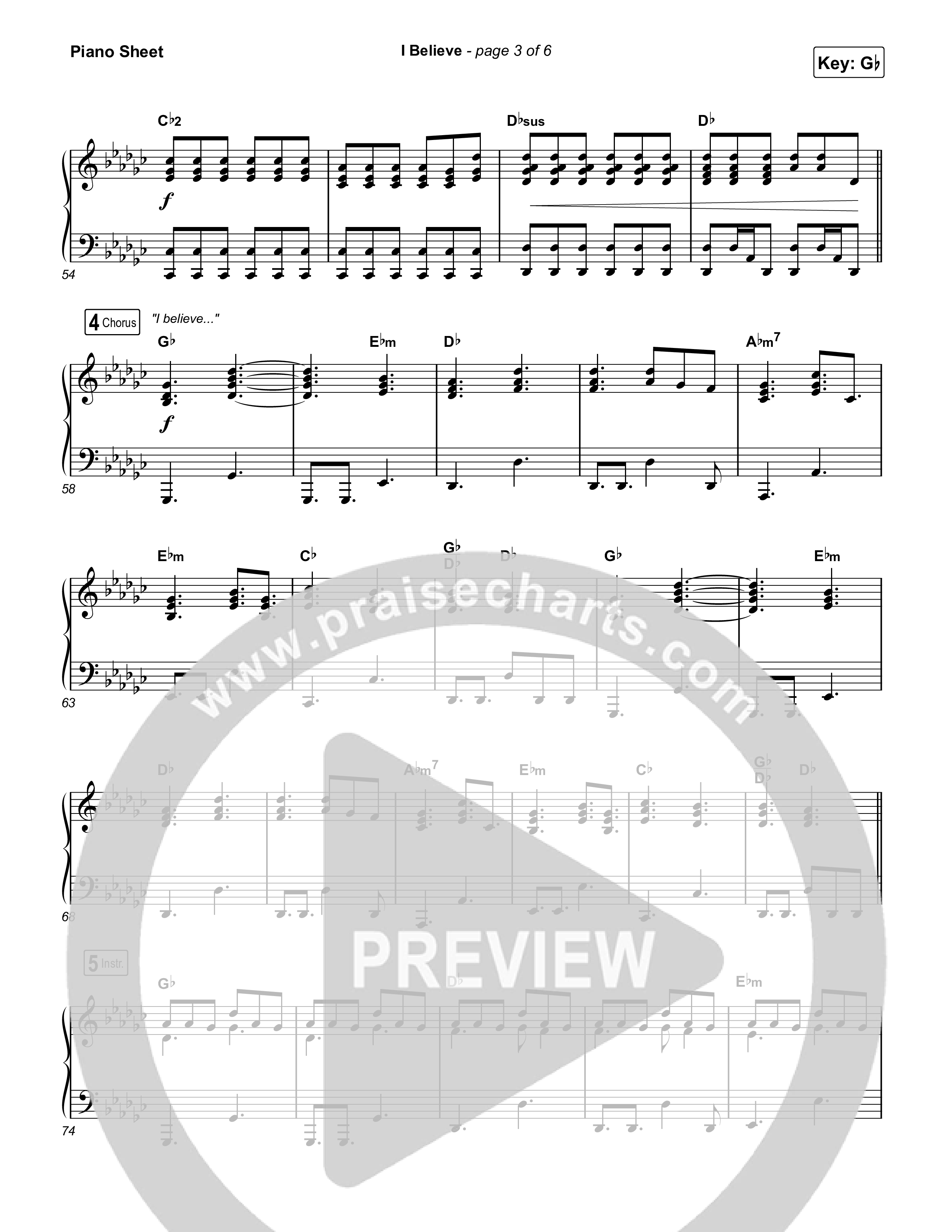 I Believe Piano Sheet (Charity Gayle)