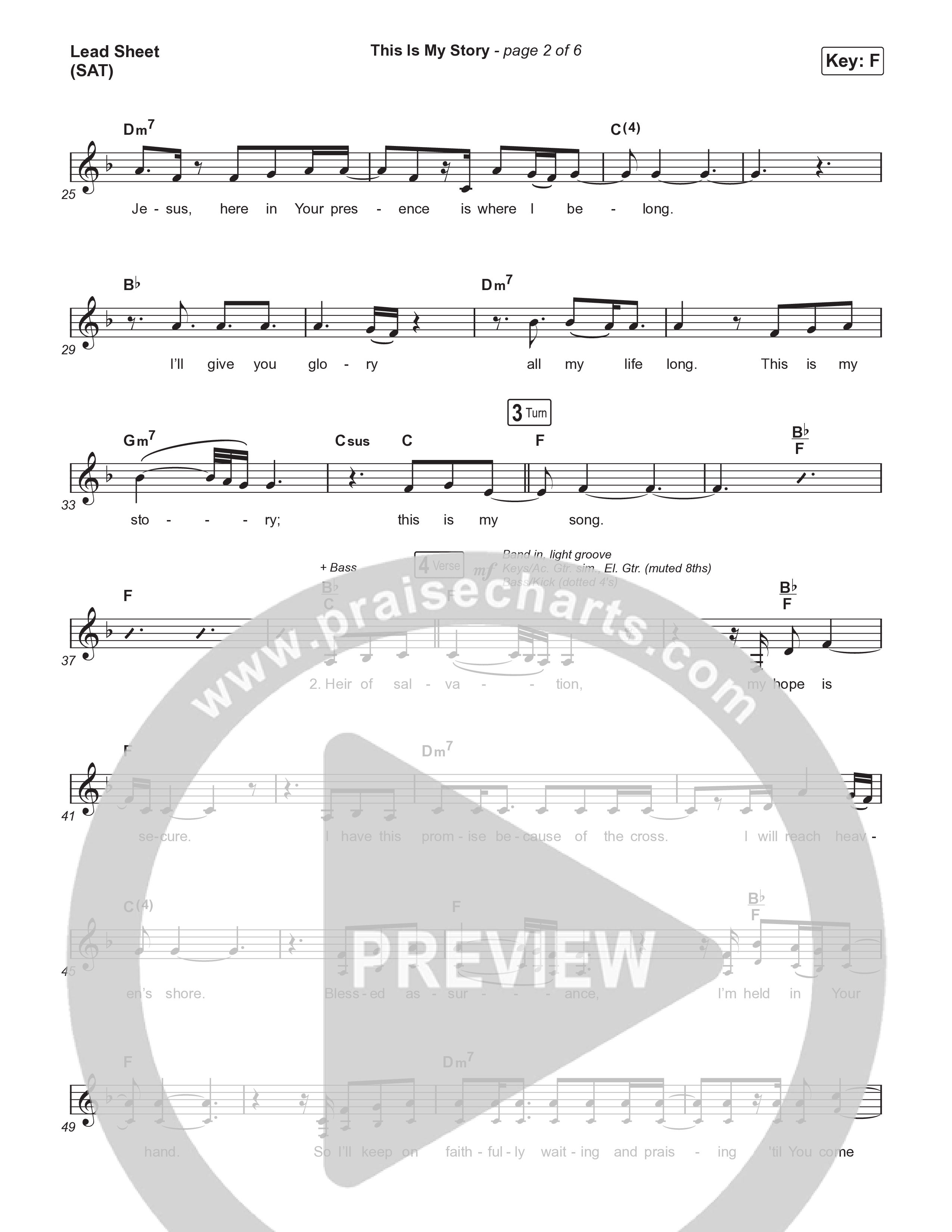 This Is My Story Lead Sheet (SAT) (Charity Gayle)