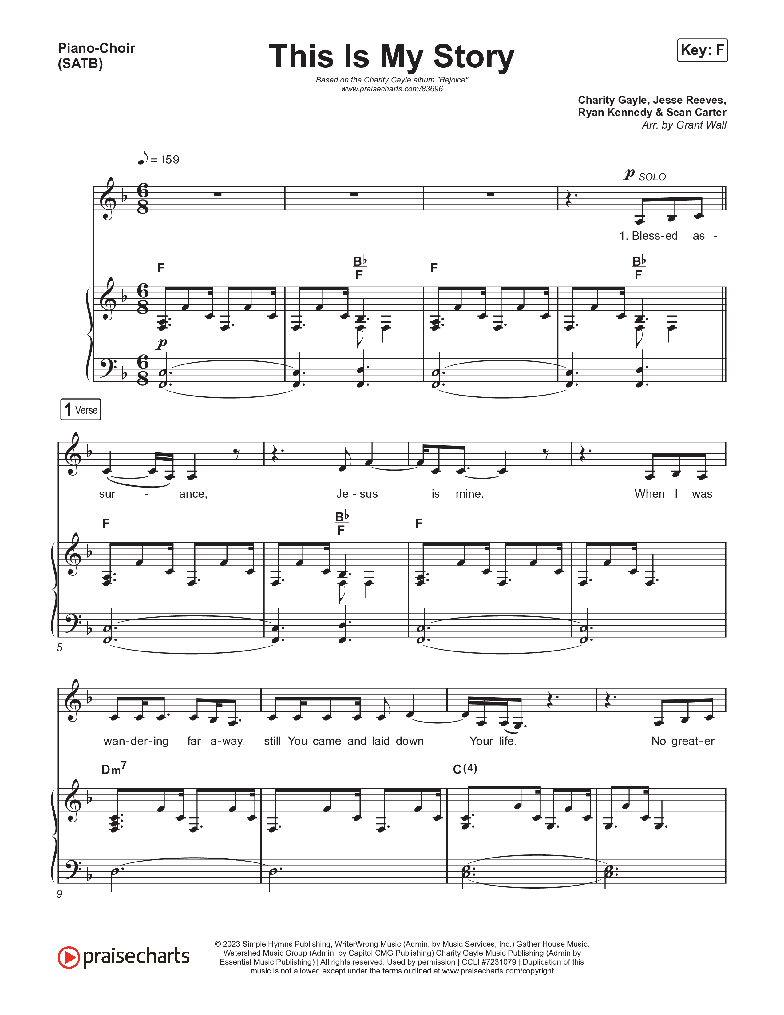 This Is My Story Piano/Vocal (SATB) (Charity Gayle)