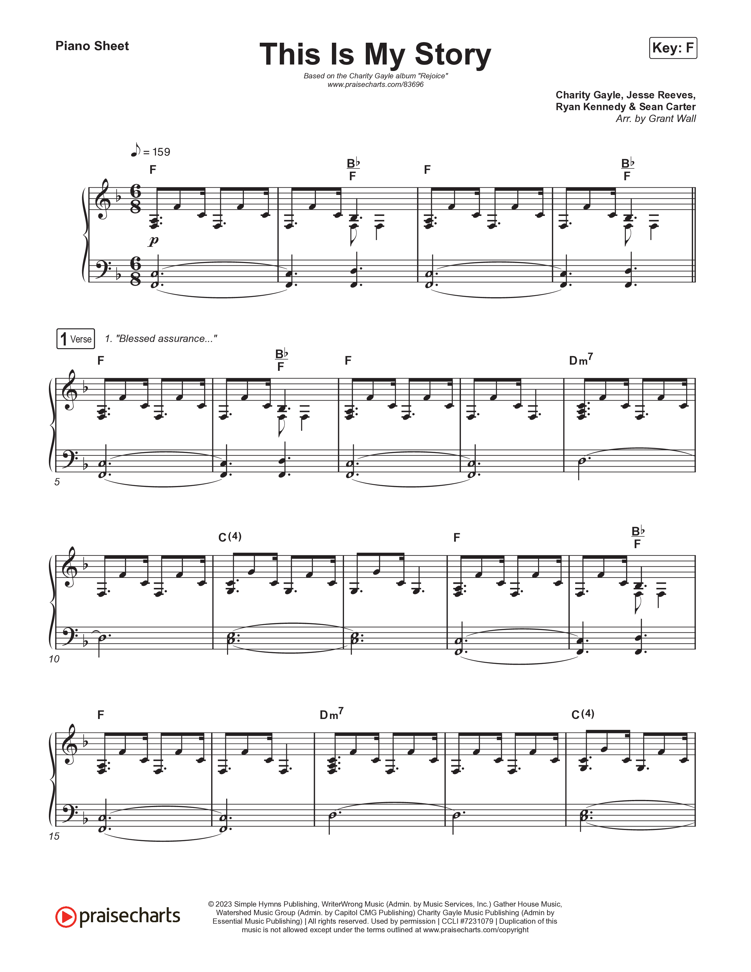 This Is My Story Piano Sheet (Charity Gayle)