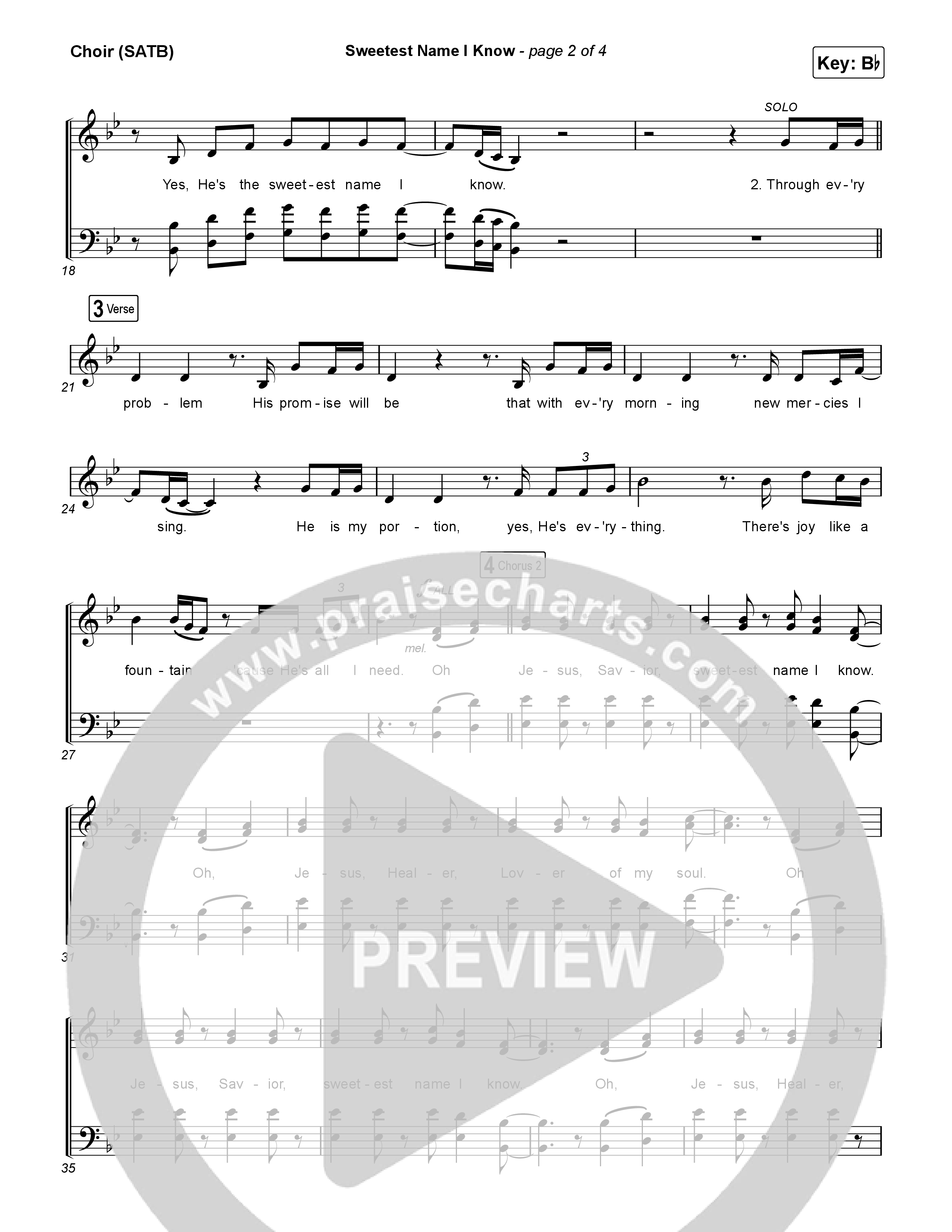 Sweetest Name I Know Choir Sheet (SATB) (Charity Gayle)