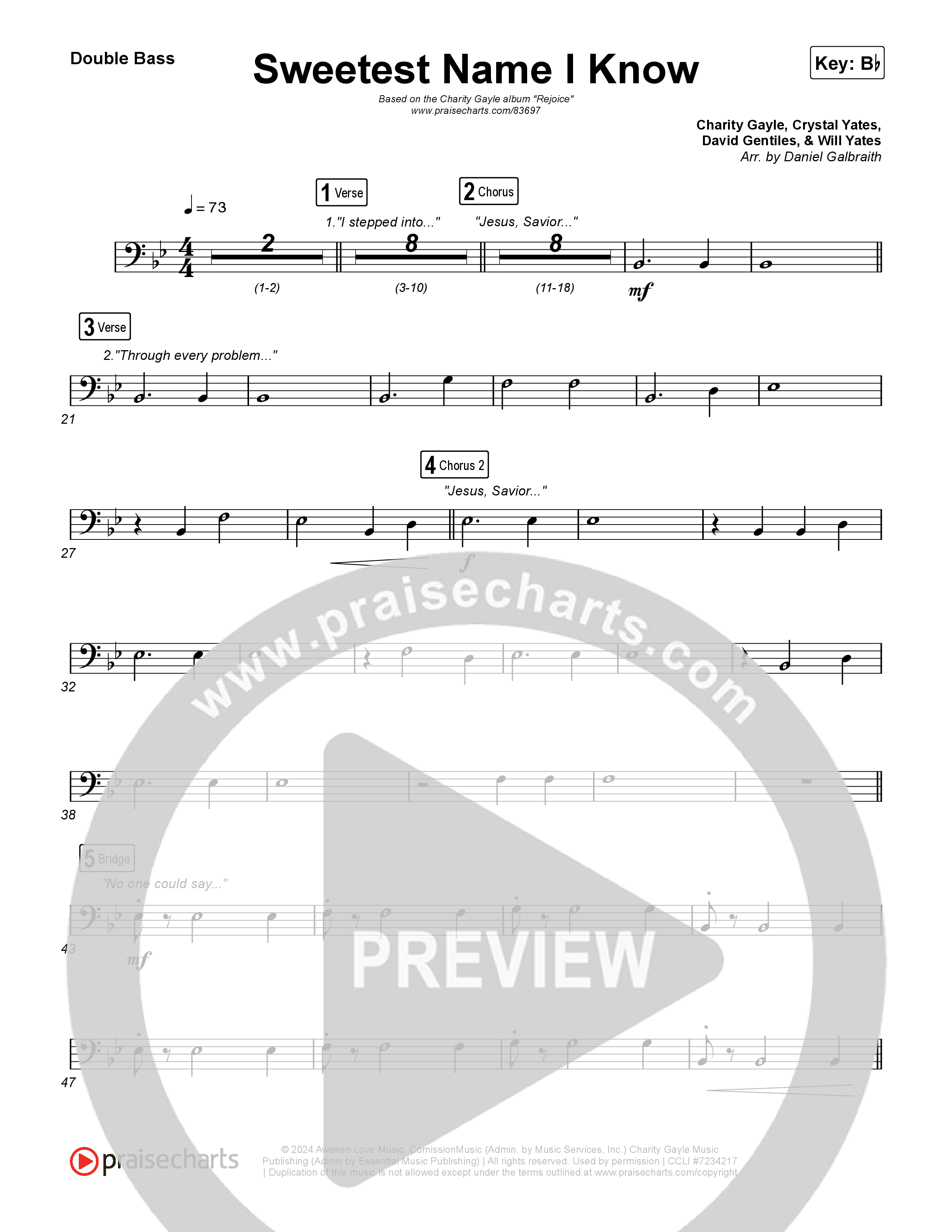 Sweetest Name I Know String Bass (Charity Gayle)