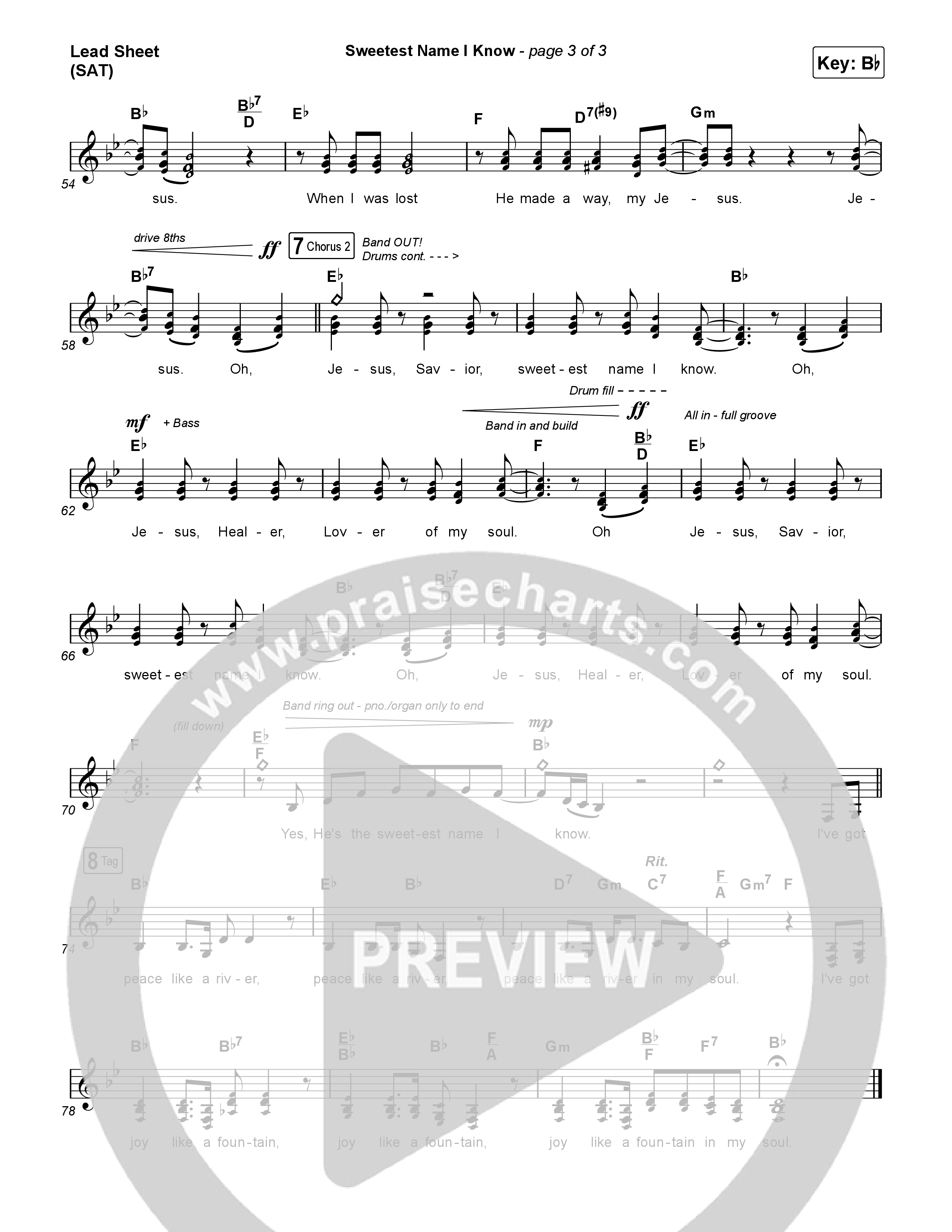 Sweetest Name I Know Lead Sheet (SAT) (Charity Gayle)