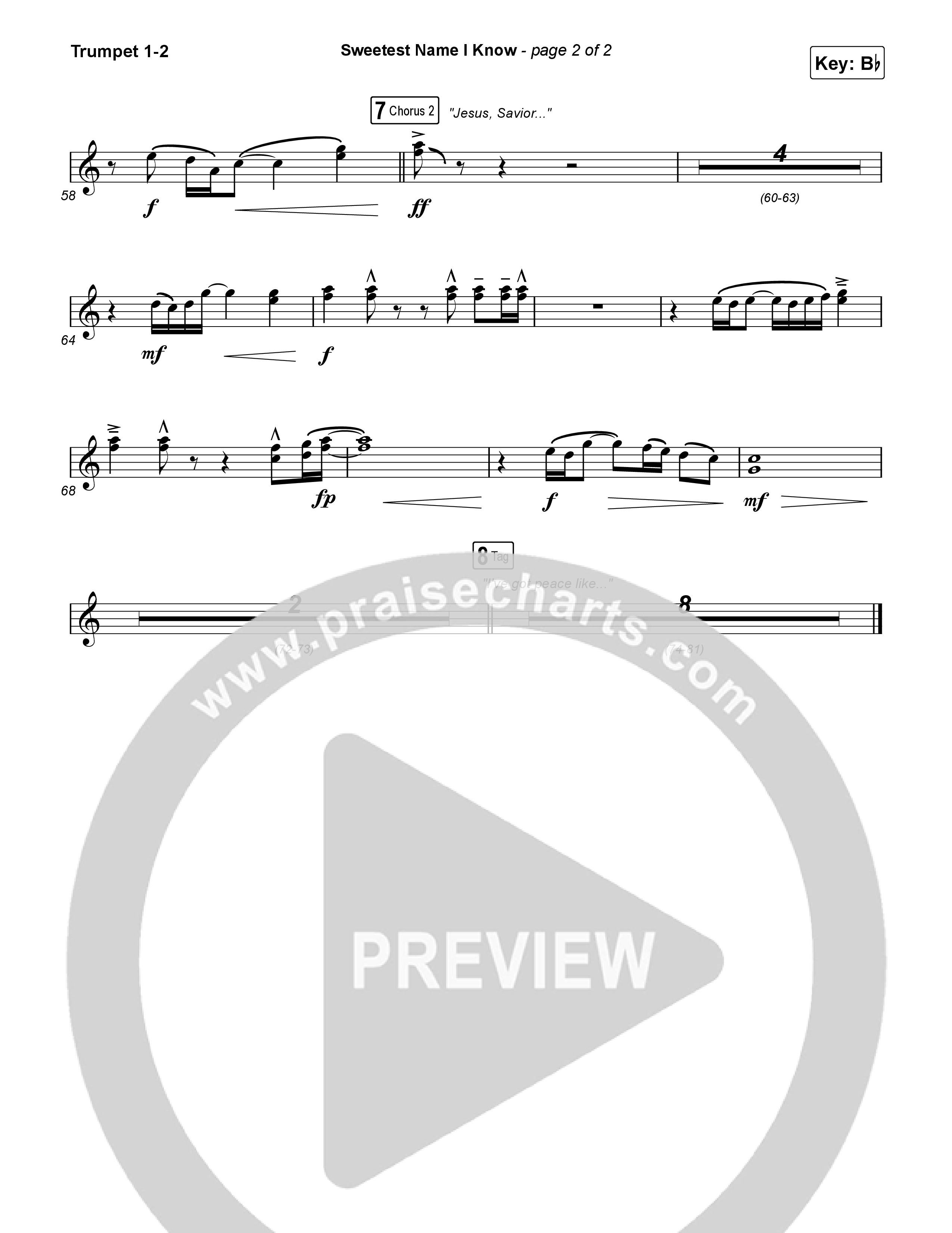 Sweetest Name I Know Trumpet 1,2 (Charity Gayle)