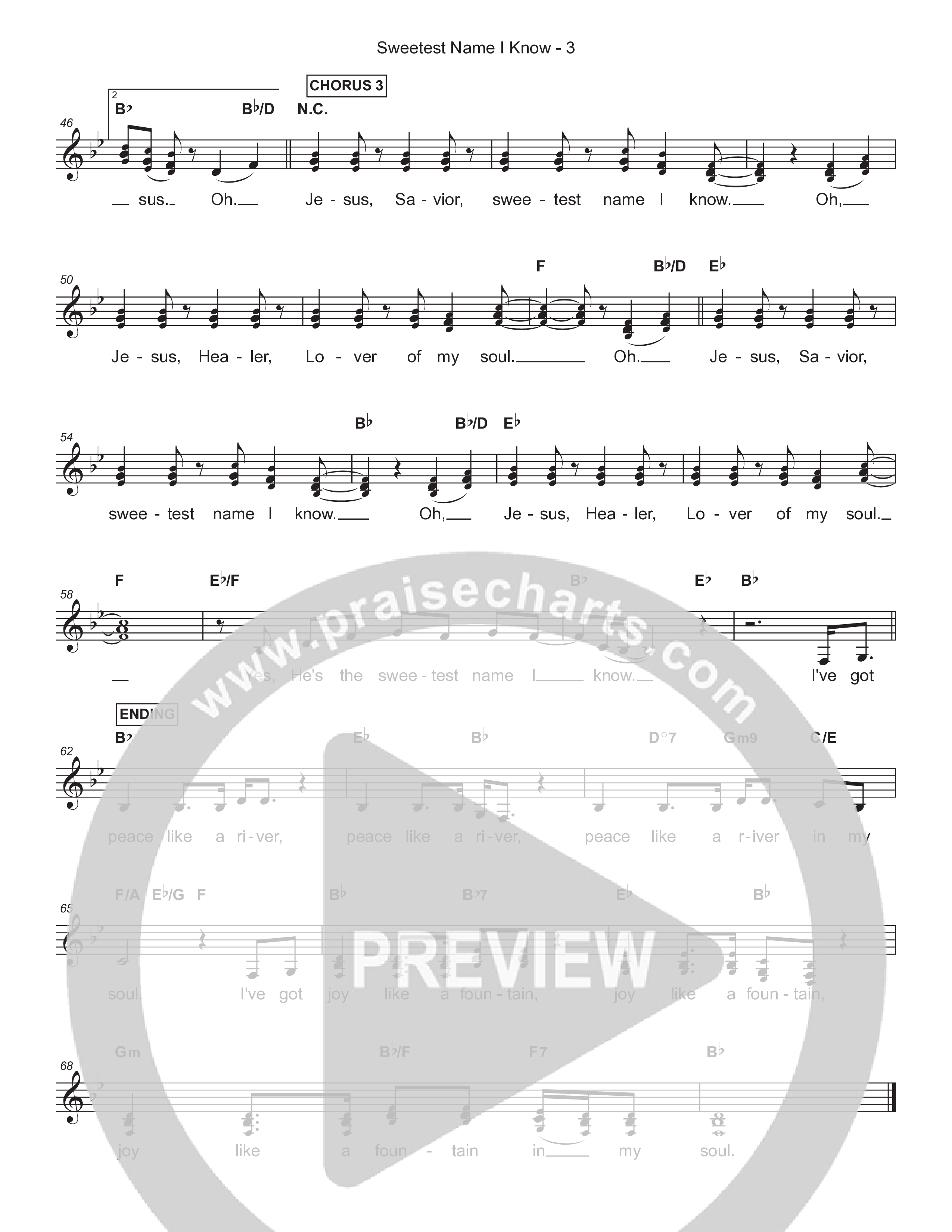 Sweetest Name I Know Lead Sheet (SAT) (Charity Gayle)