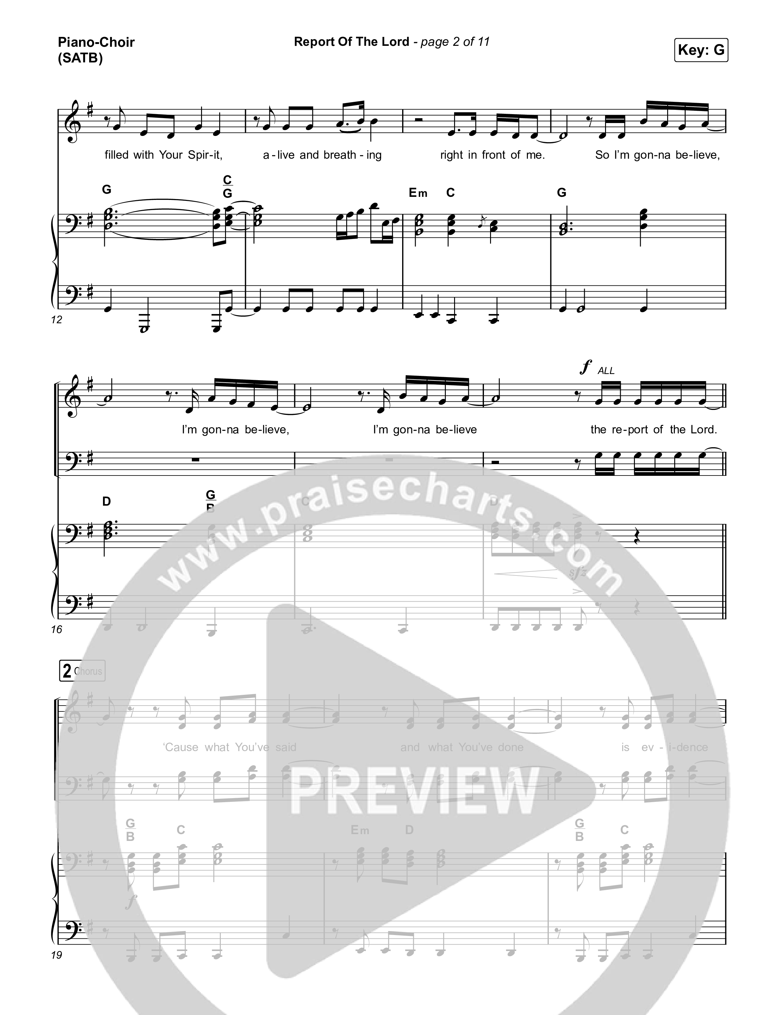 Report Of The Lord Piano/Vocal (SATB) (Charity Gayle)