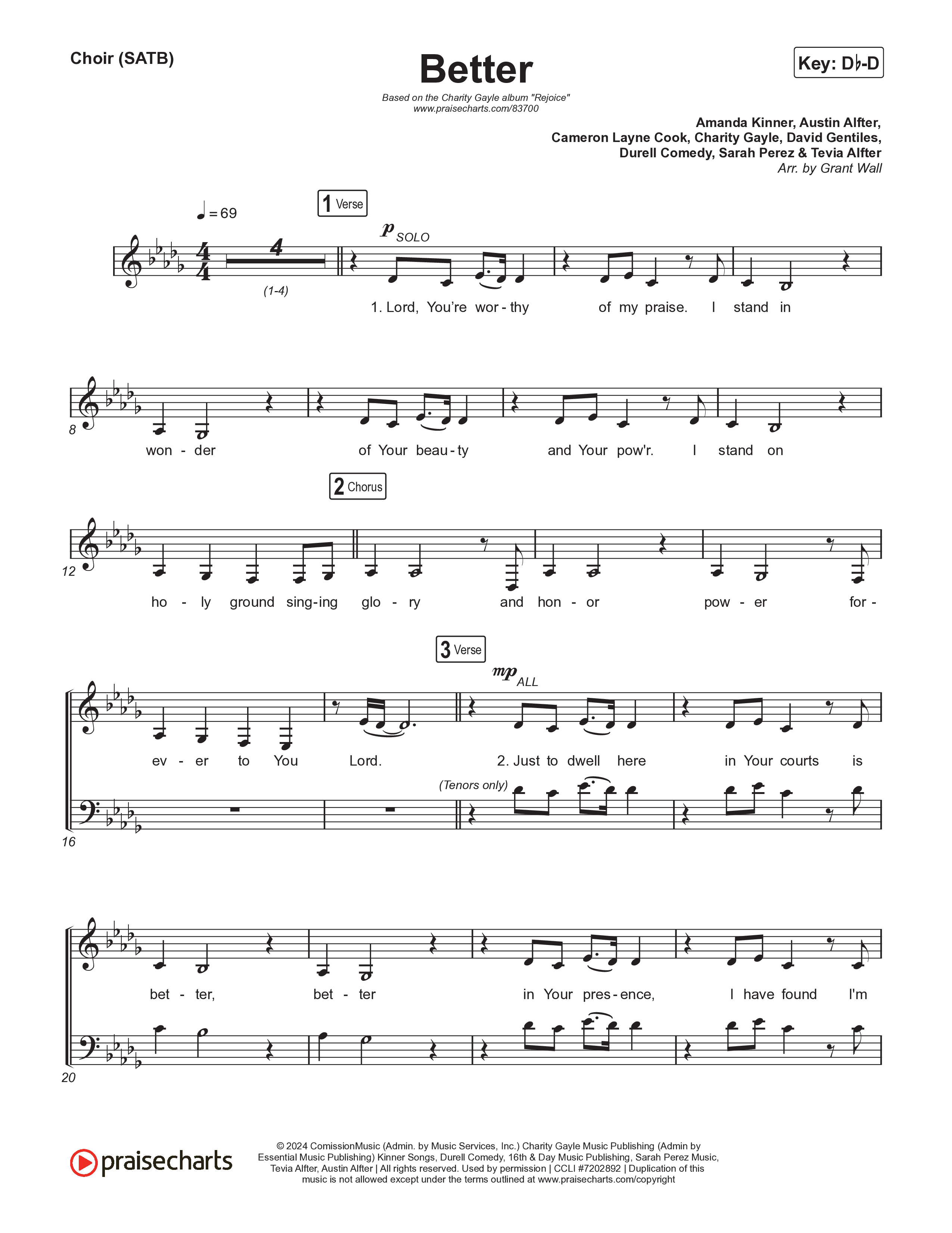 Better Choir Sheet (SATB) (Charity Gayle)