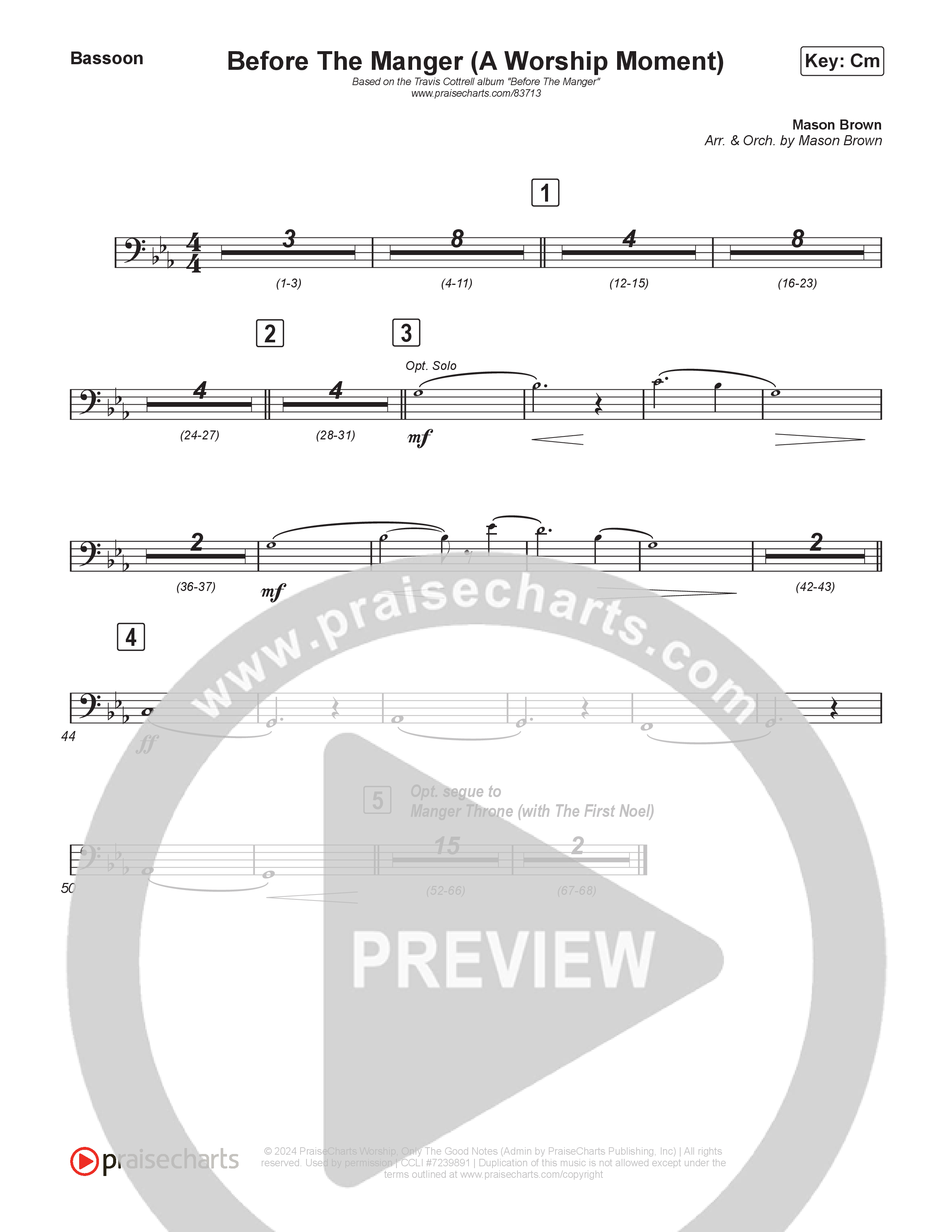 Before The Manger (A Worship Moment) (Choral/SATB) Bassoon (Emily Sill / Arr. Mason Brown)