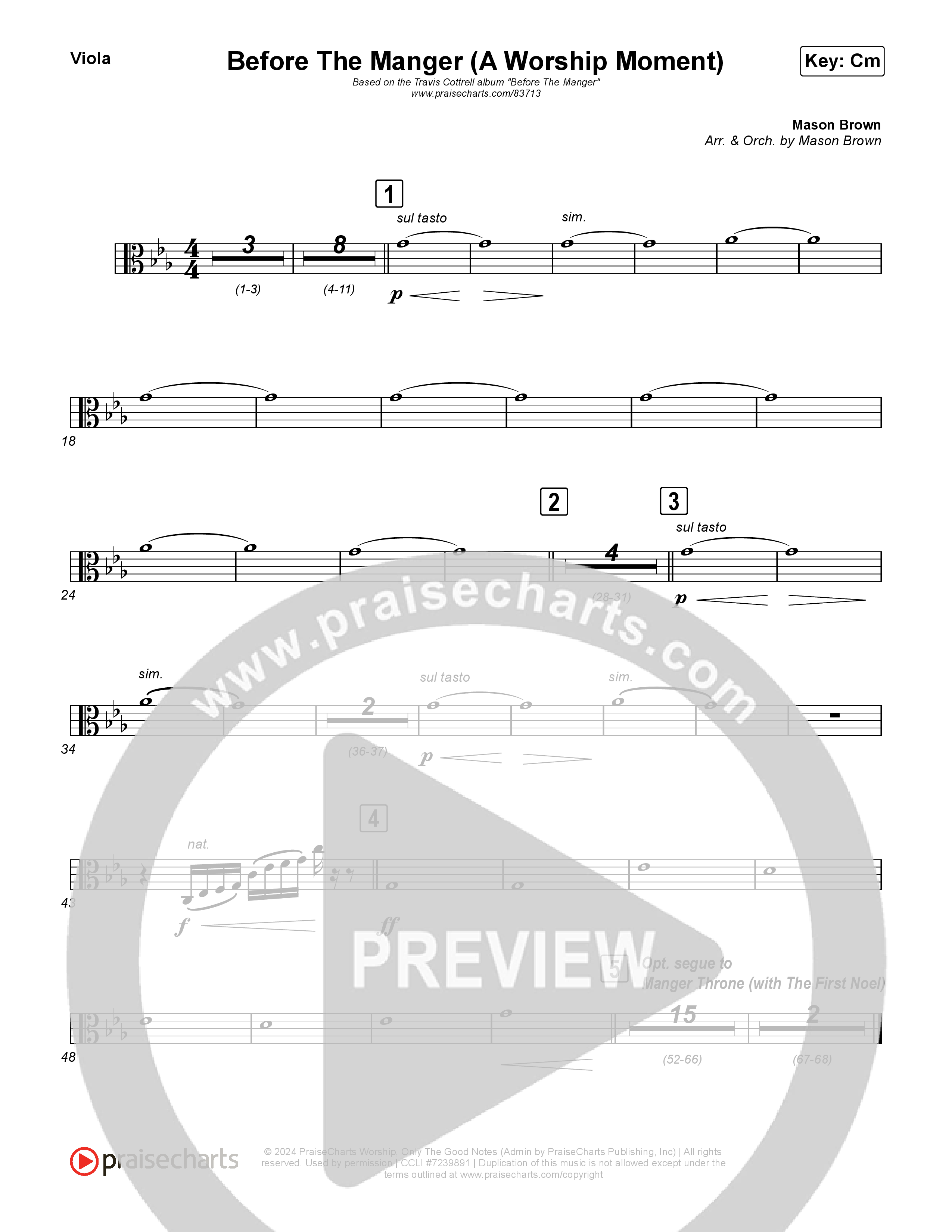 Before The Manger (A Worship Moment) (Choral/SATB) Viola (Emily Sill / Arr. Mason Brown)