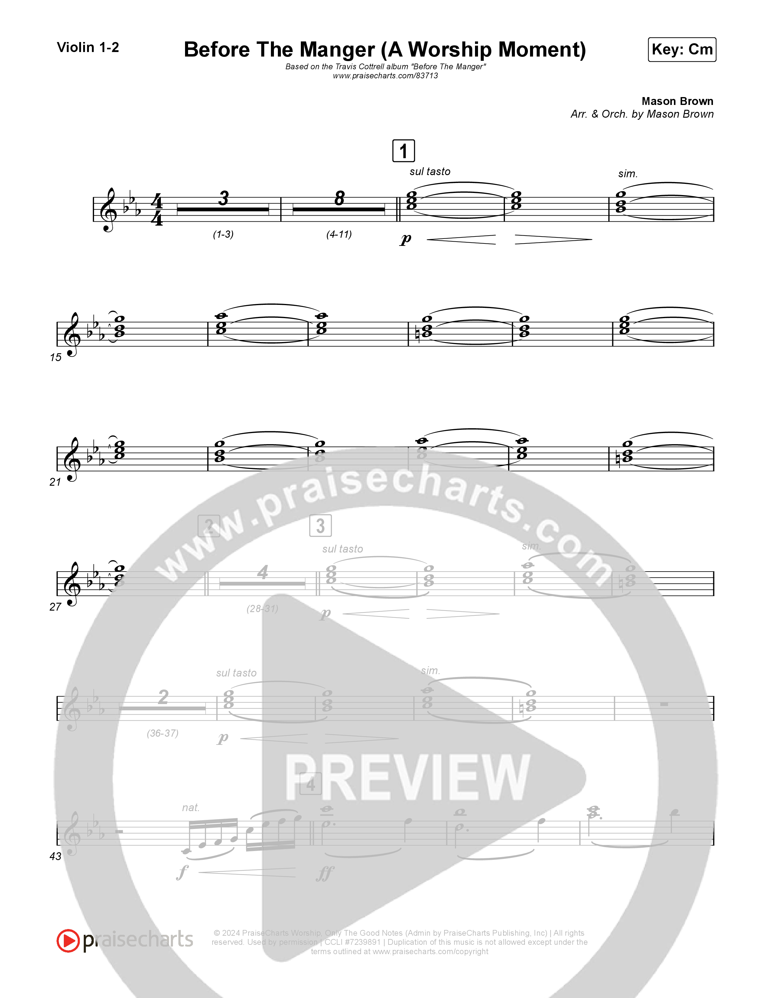 Before The Manger (A Worship Moment) (Choral/SATB) String Pack (Emily Sill / Arr. Mason Brown)